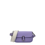 Marc Jacobs purple leather crossbody bag with adjustable strap and sleek design, perfect for casual or stylish occasions.