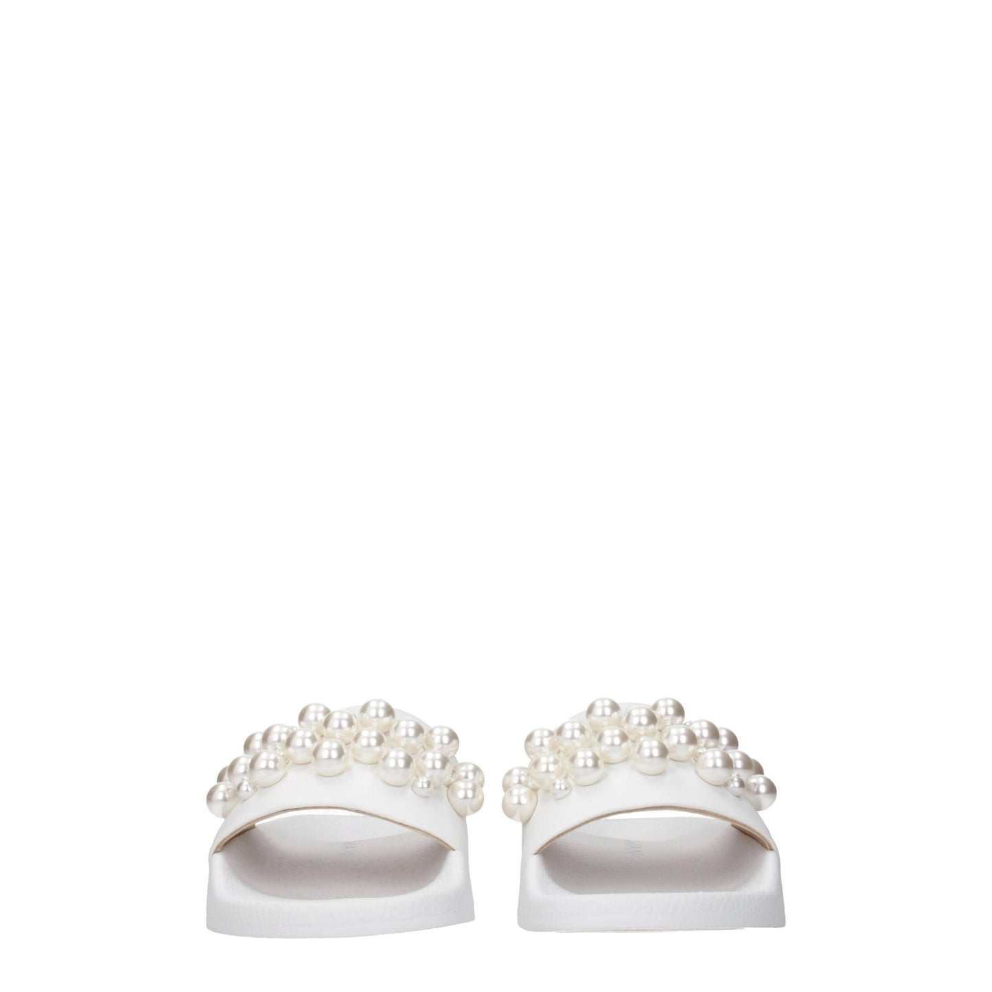 Stuart Weitzman White Leather Slippers Stuart Weitzman