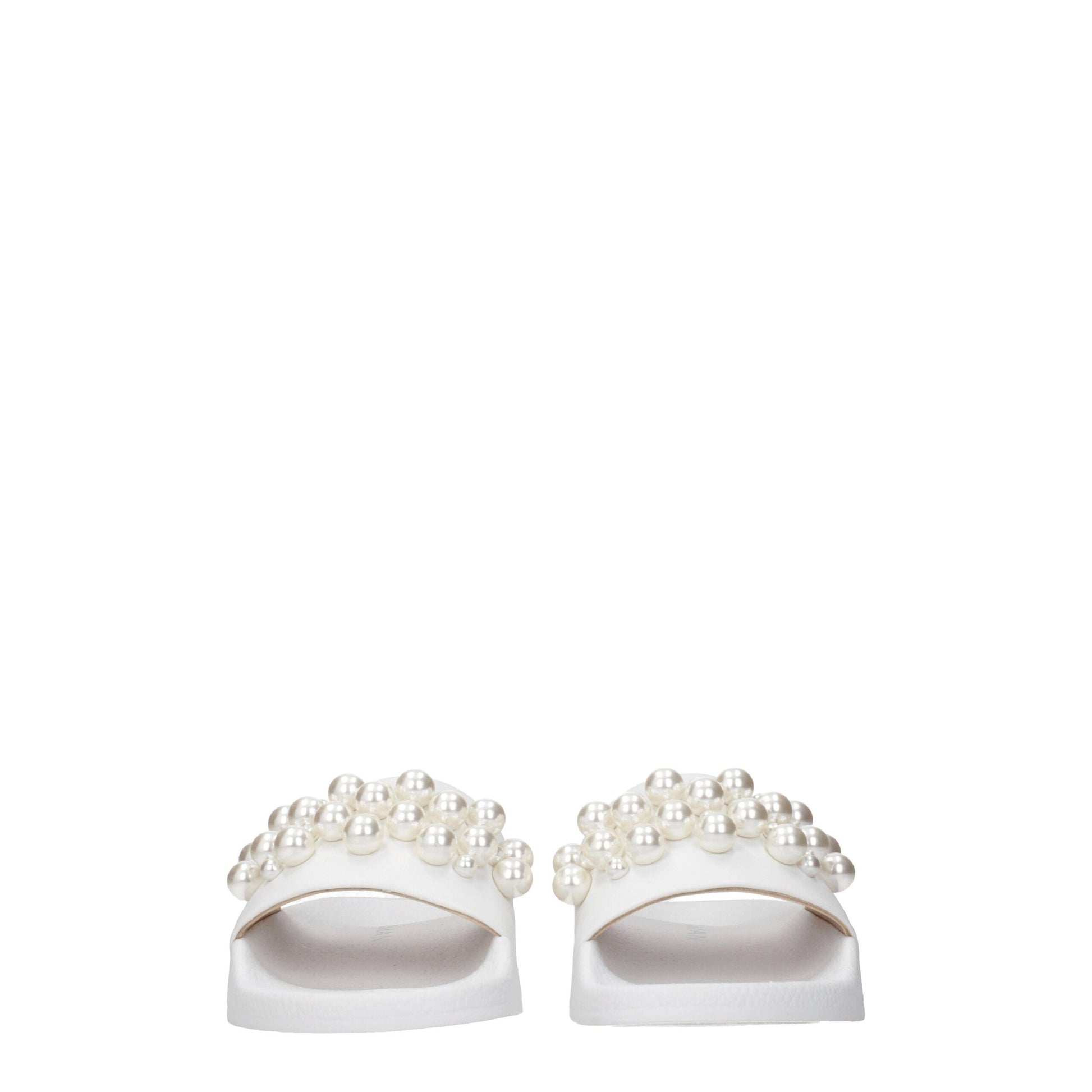 Stuart Weitzman White Leather Slippers Stuart Weitzman