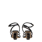 Fendi Multicolor Leather Flat Sandals Fendi