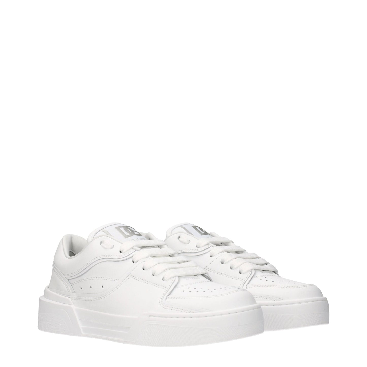 Dolce & Gabbana White Leather Low Top Sneakers Dolce & Gabbana