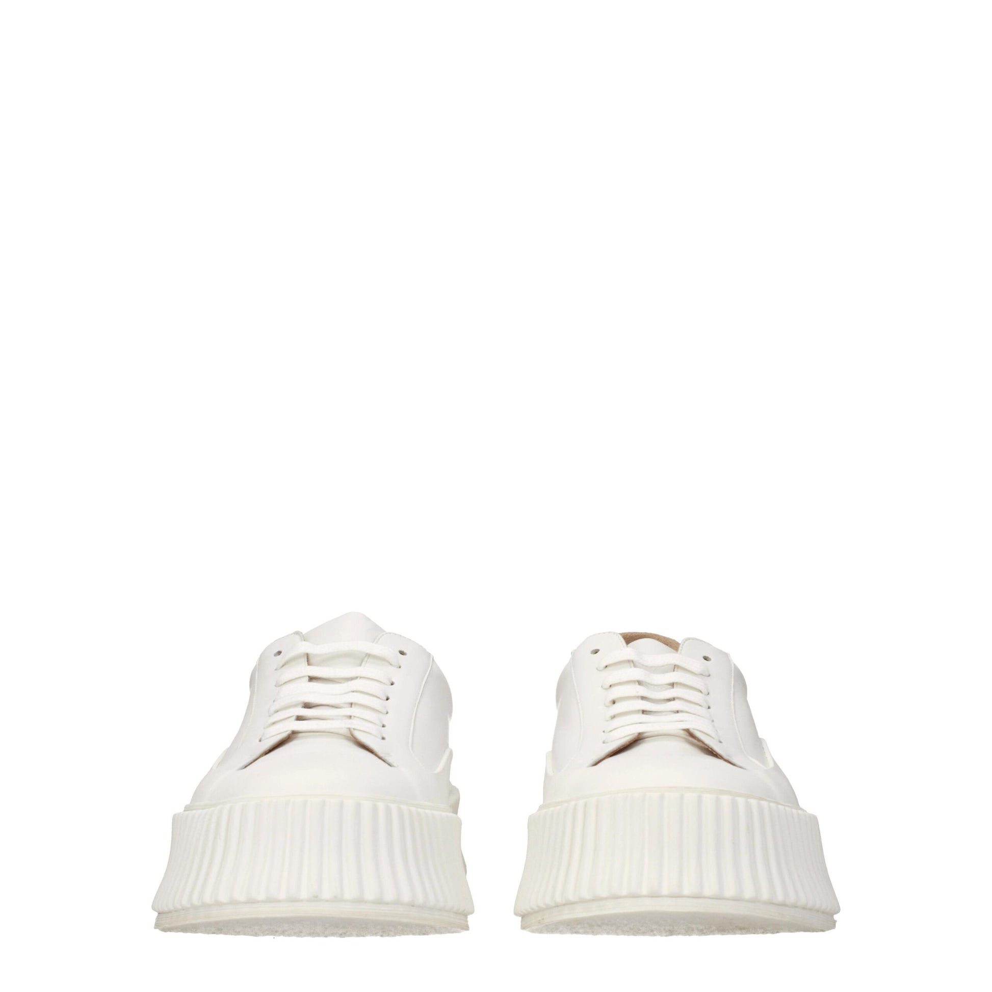 Jil Sander White Leather Platform Sneakers Jil Sander