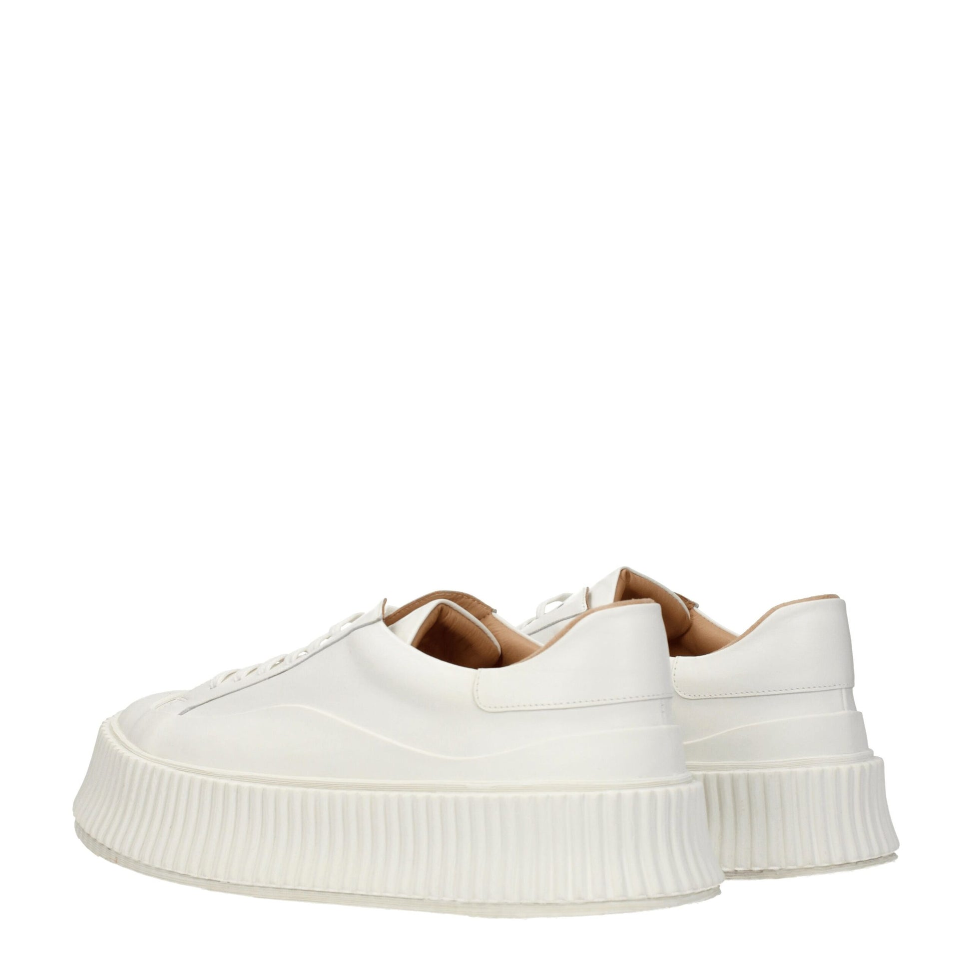 Jil Sander White Leather Platform Sneakers Jil Sander