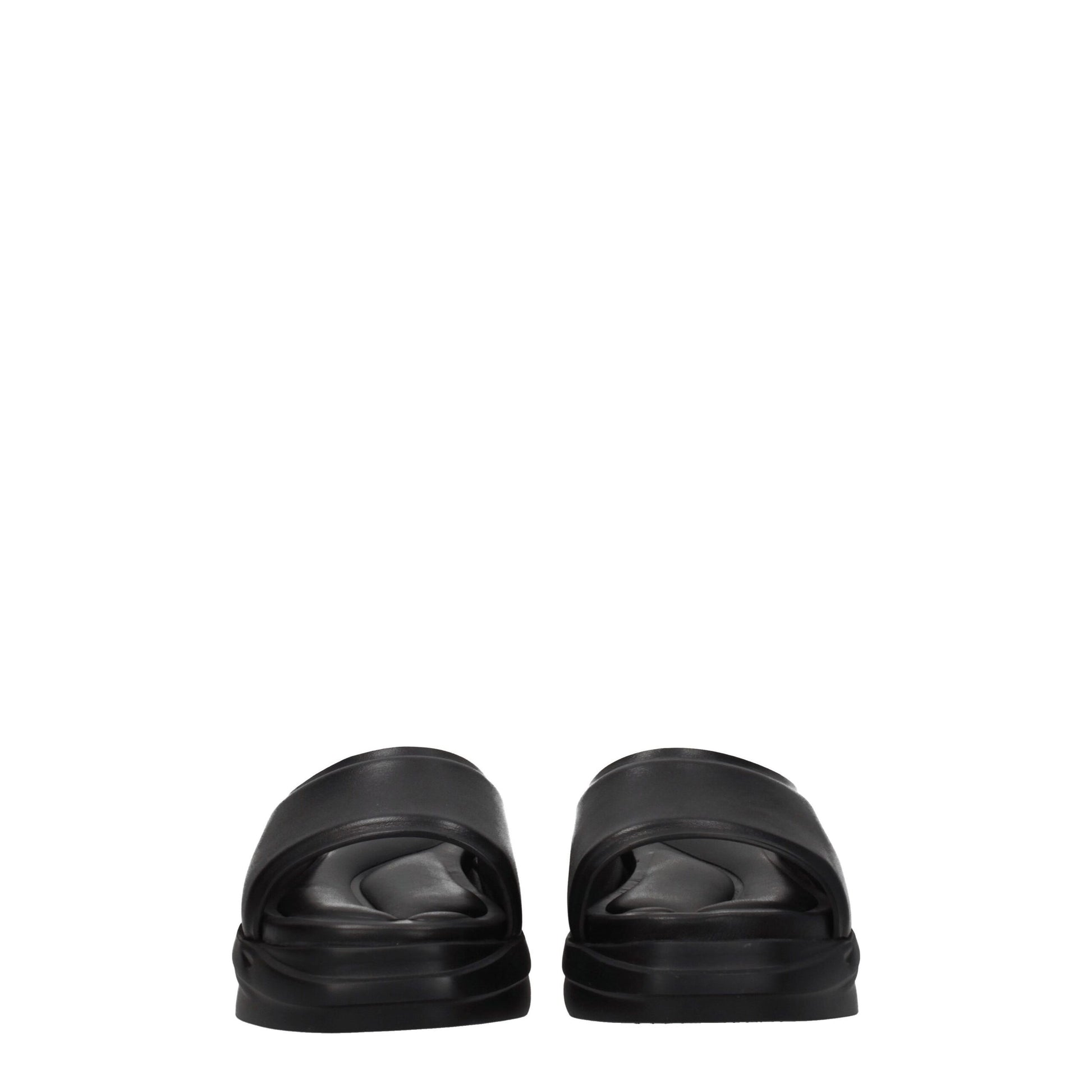Alyx Black Leather Slippers Sandals