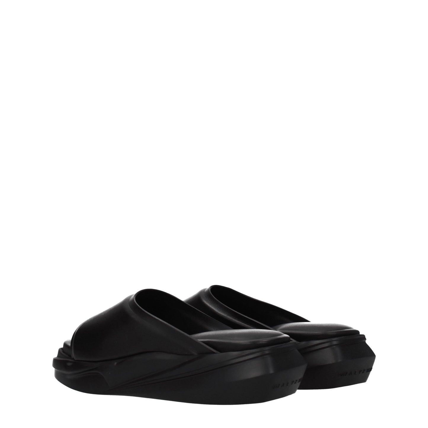 Alyx Black Leather Slippers Sandals