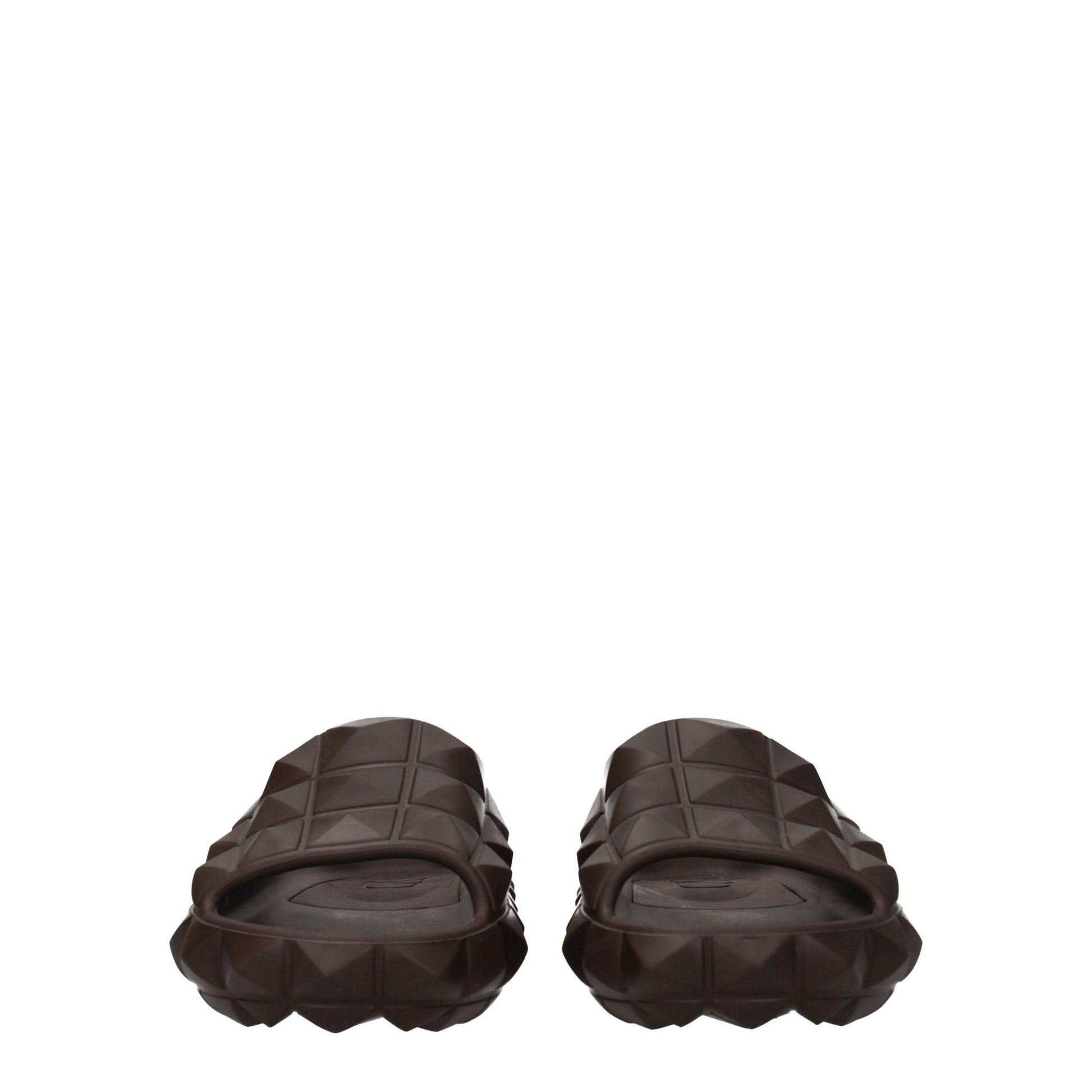 Valentino Garavani Brown Cotton Slippers Valentino Garavani