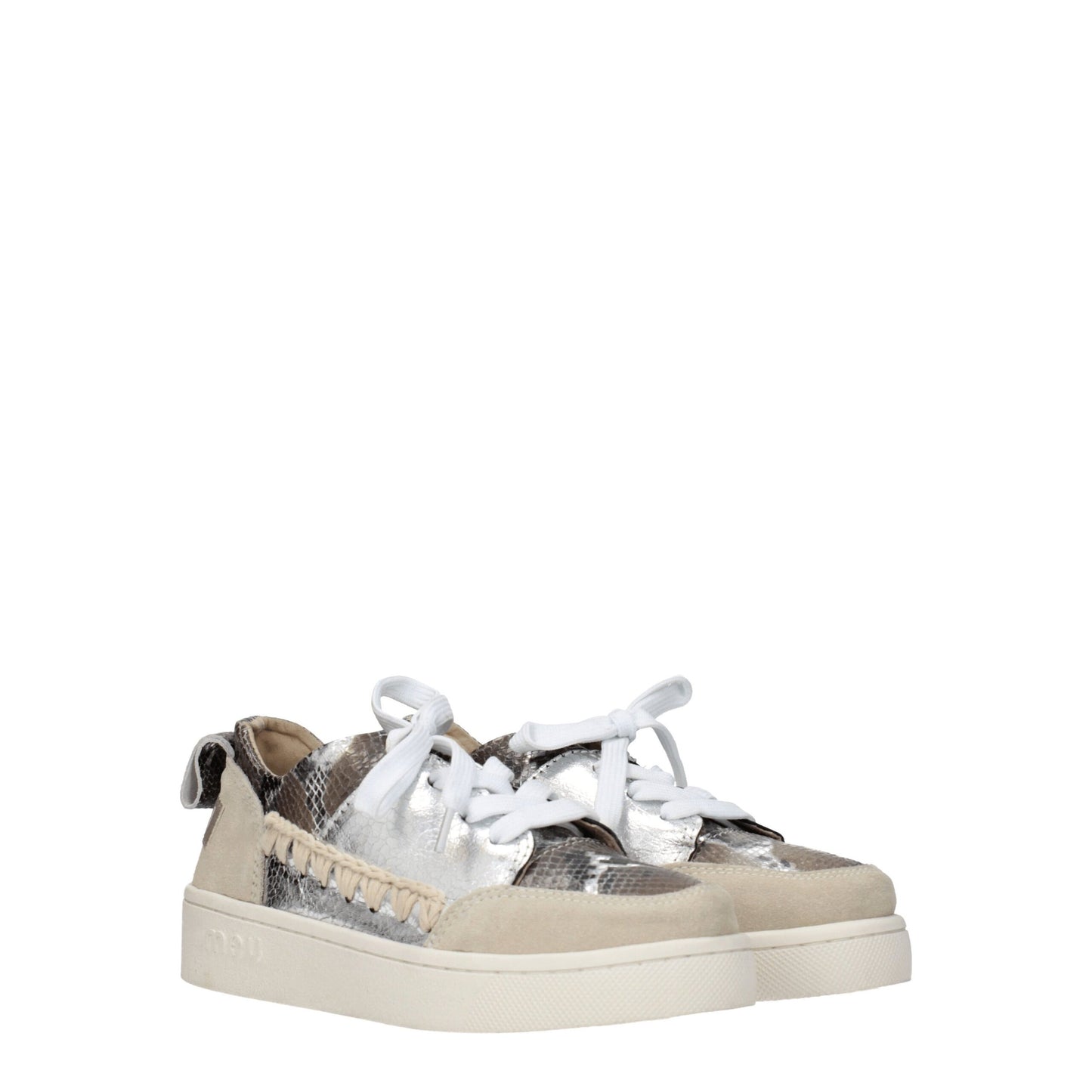Mou Gray Leather Low Top Sneakers Mou