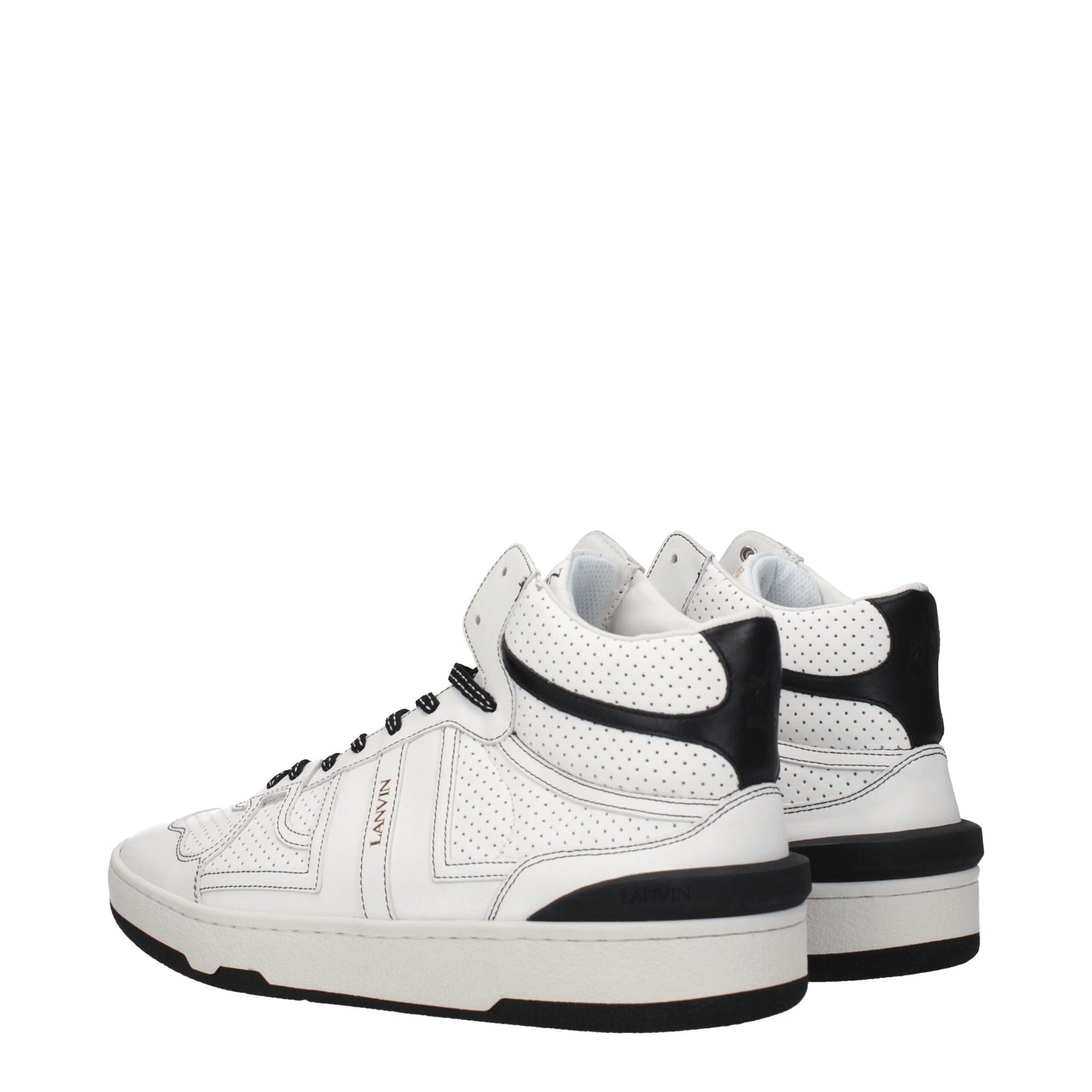 Lanvin White Leather High Top Sneakers Lanvin