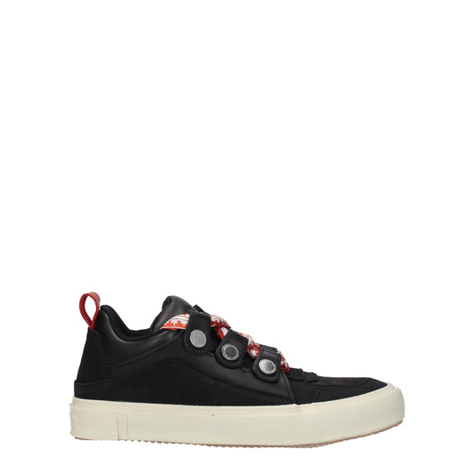 Marcelo Burlon Black Leather Low Top Sneakers Marcelo Burlon