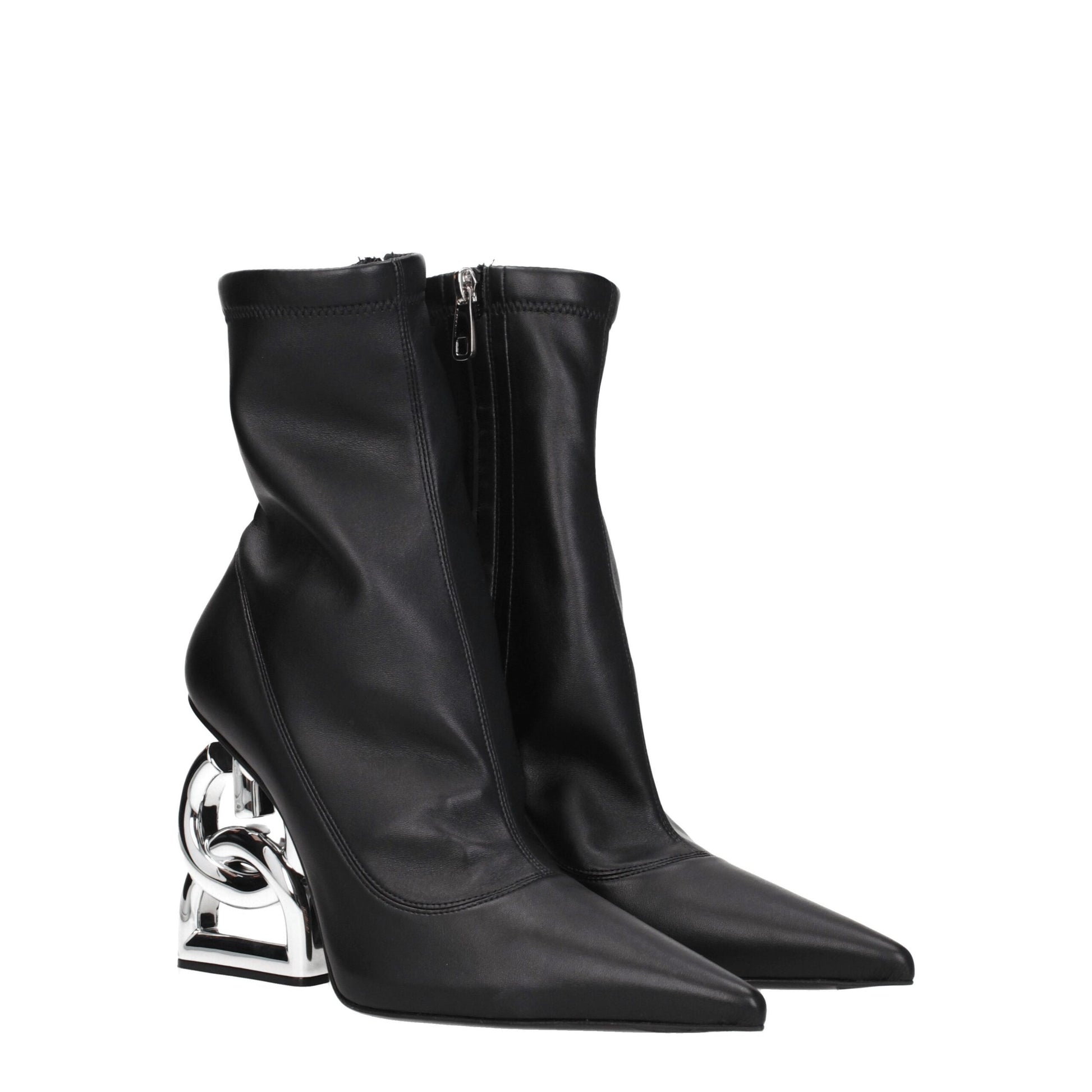 Dolce & Gabbana Black Leather Ankle Boots Dolce & Gabbana
