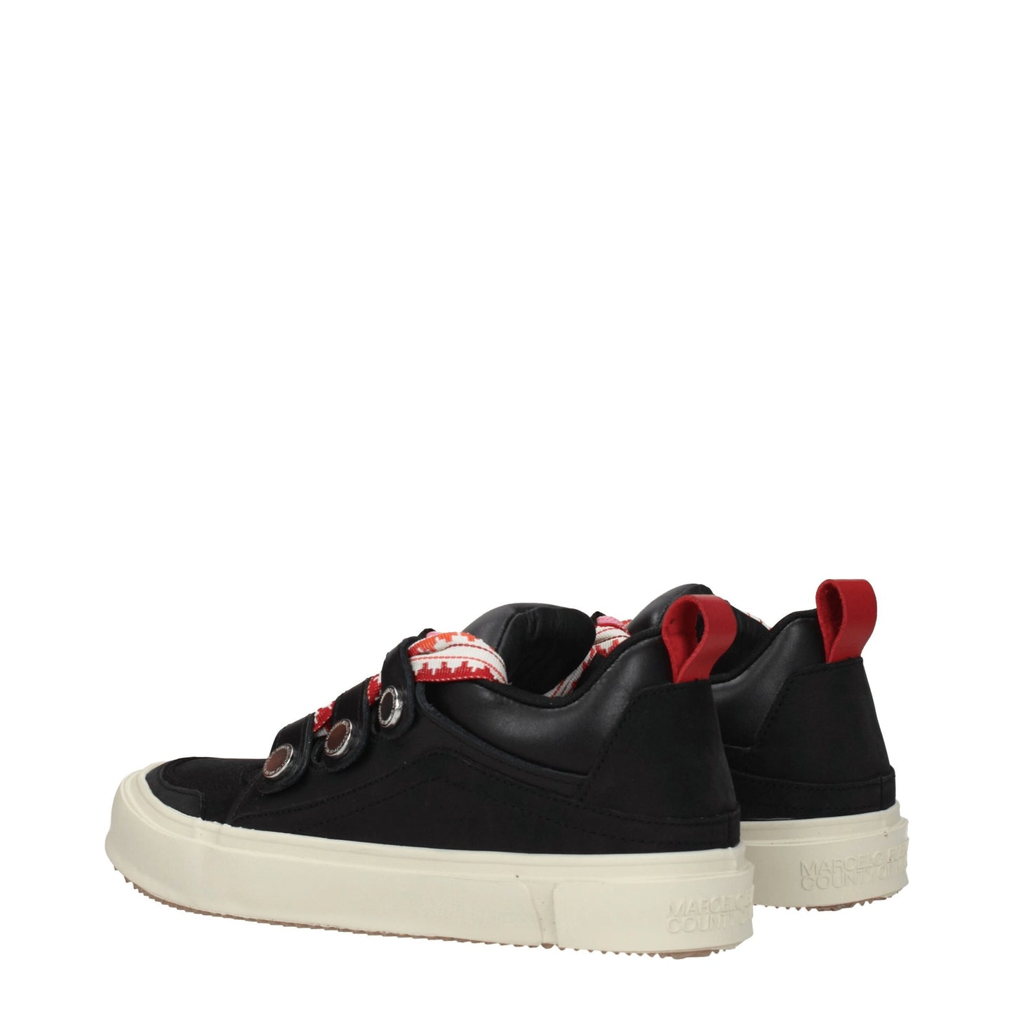 Marcelo Burlon Black Leather Low Top Sneakers Marcelo Burlon