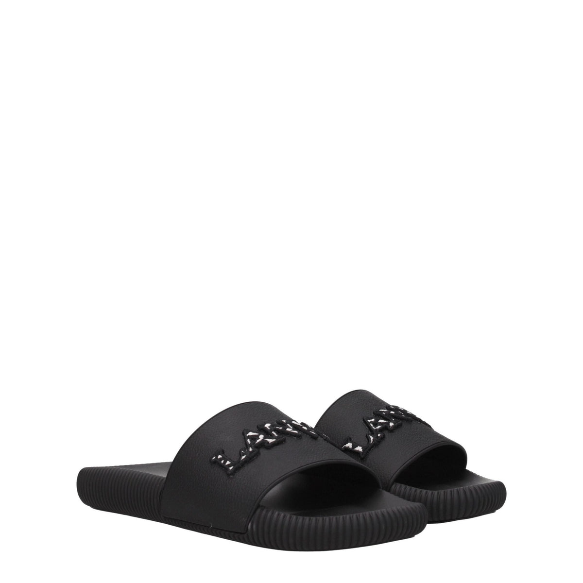 Lanvin Black Cotton Slippers Lanvin