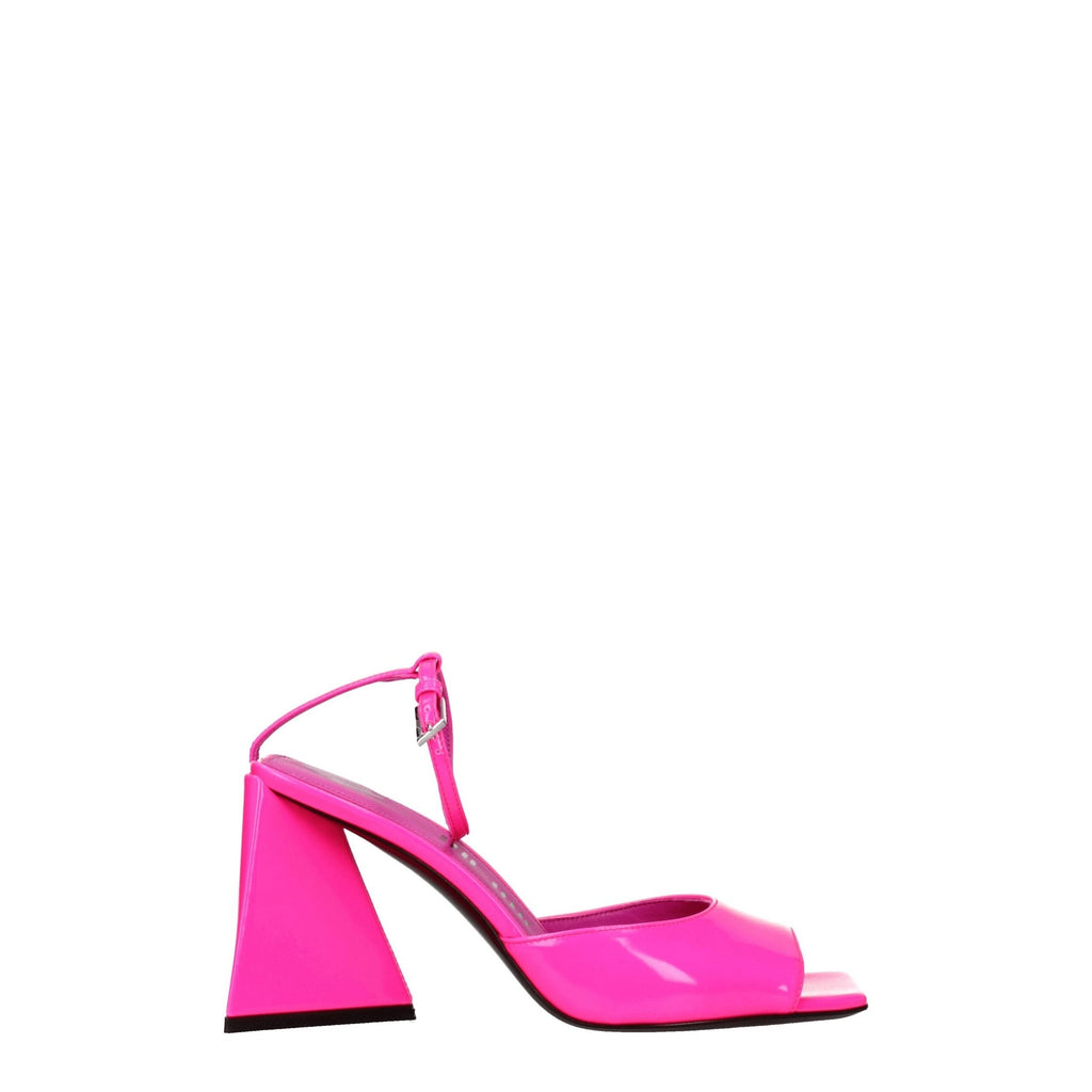 The Attico Pink Leather Stiletto Heel Sandals The Attico