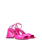 The Attico Pink Leather Stiletto Heel Sandals The Attico