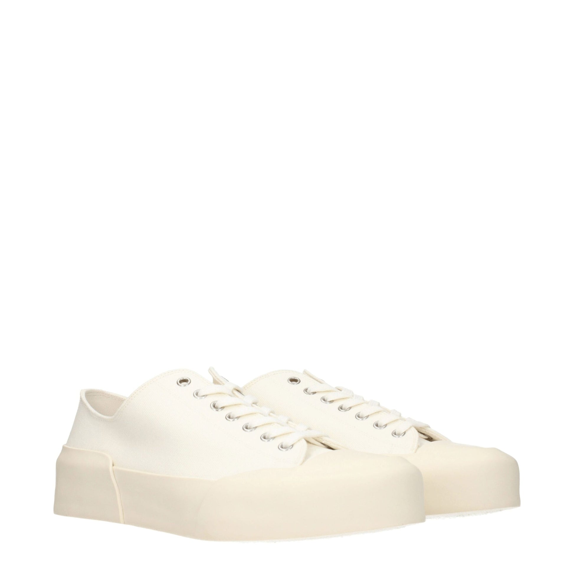 Jil Sander Beige Fabric Low Top Sneakers Jil Sander