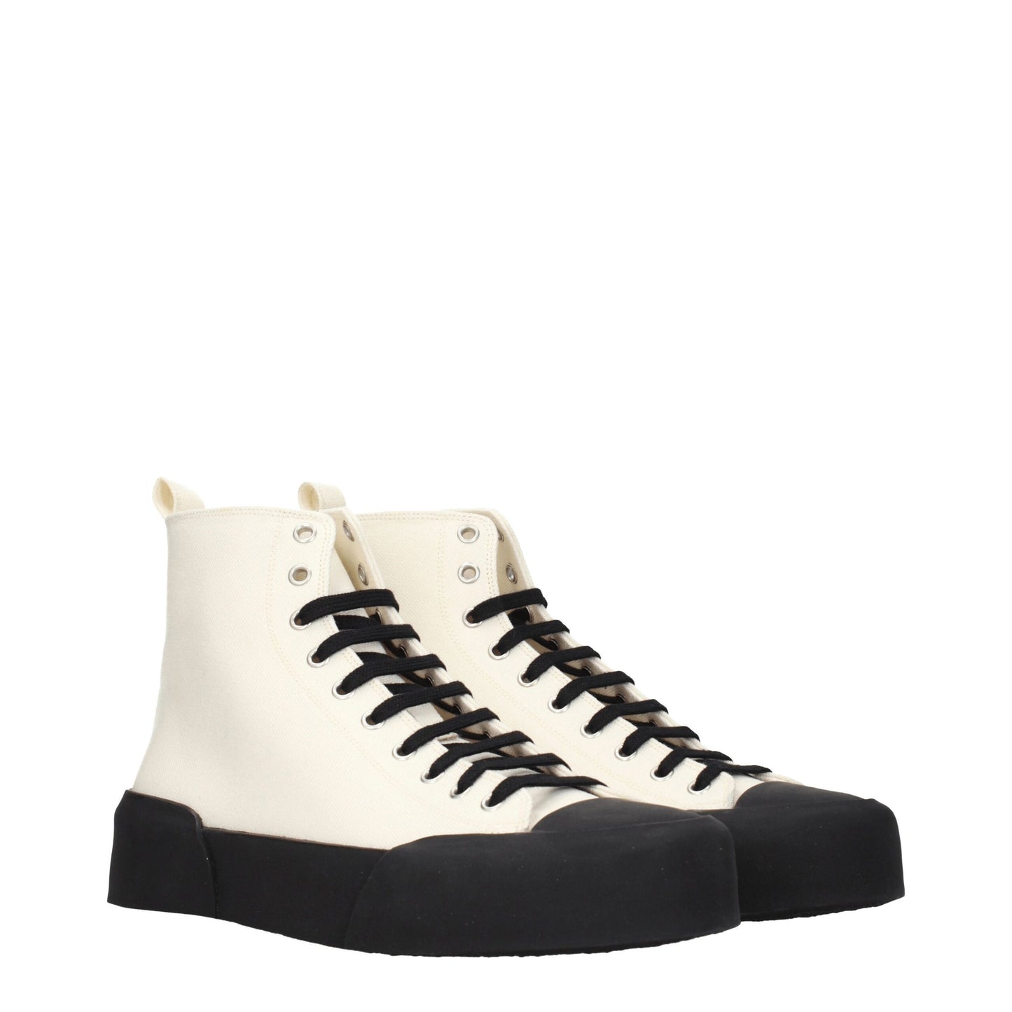 Jil Sander Beige Fabric High Top Sneakers Jil Sander