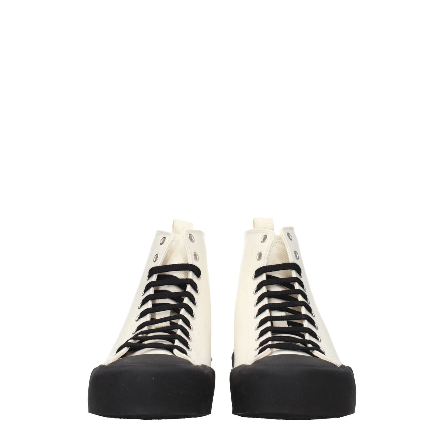 Jil Sander Beige Fabric High Top Sneakers Jil Sander