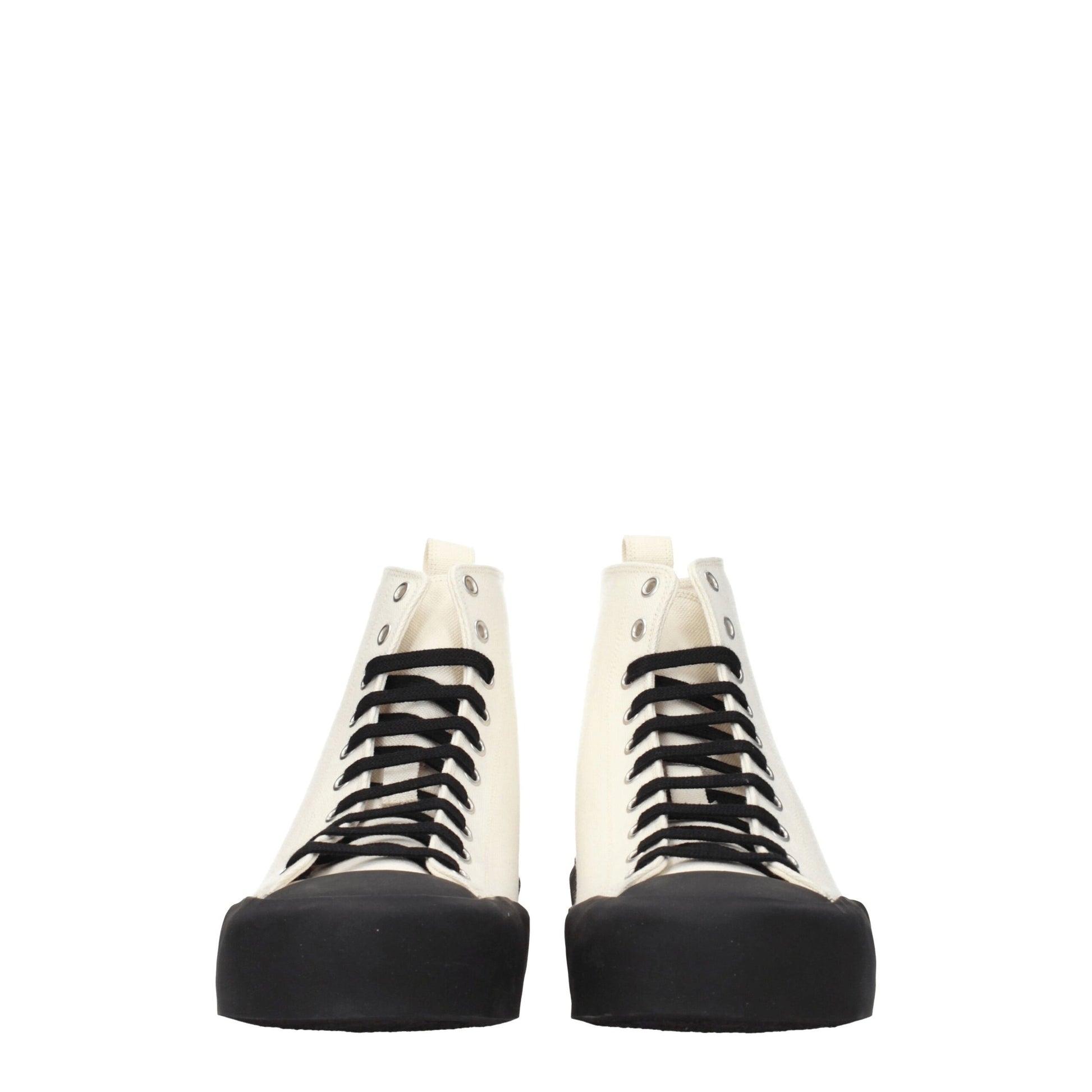 Jil Sander Beige Fabric High Top Sneakers Jil Sander