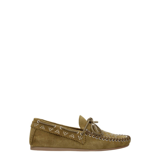 Isabel Marant Green Leather Slip-On Loafers Isabel Marant