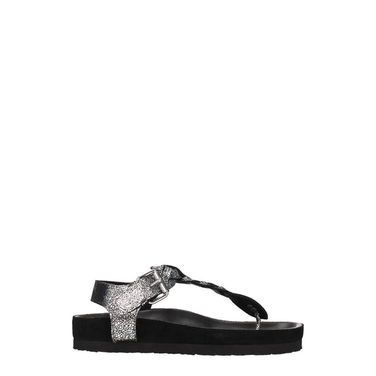 Isabel Marant Black Leather Flip-Flop Sandals Isabel Marant