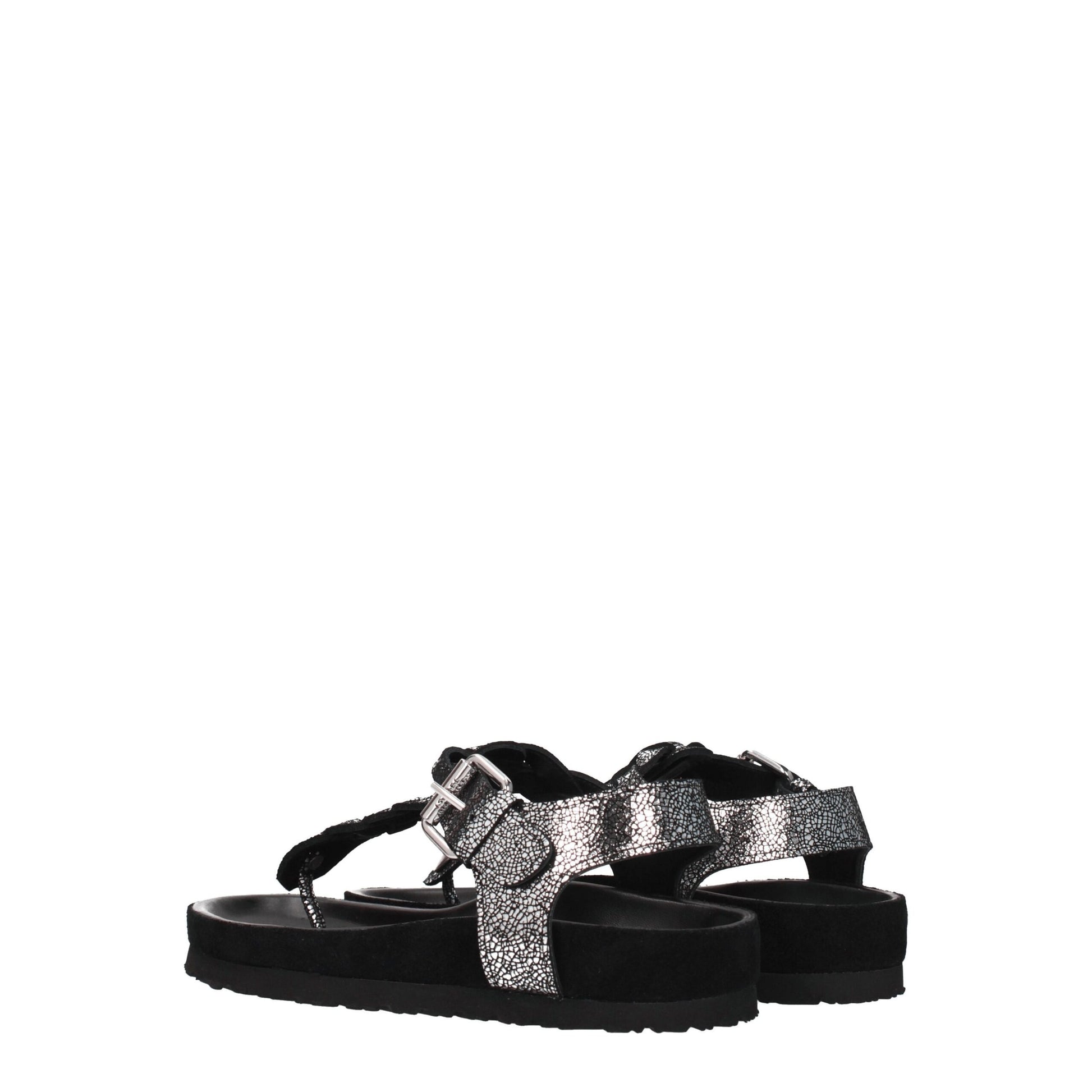 Isabel Marant Black Leather Flip-Flop Sandals Isabel Marant