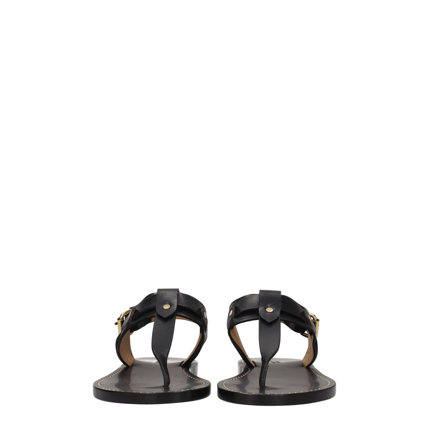 Isabel Marant Black Leather Flip-Flop Sandals Isabel Marant