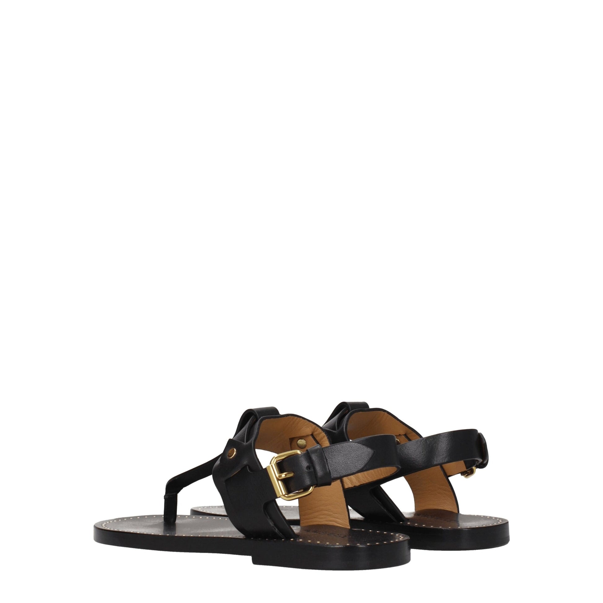 Isabel Marant Black Leather Flip-Flop Sandals Isabel Marant