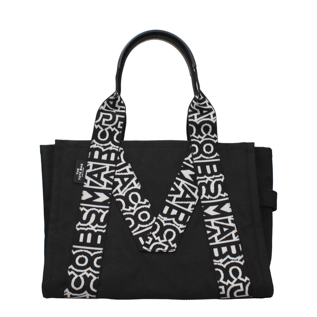 Marc Jacobs black fabric shoulder bag with adjustable strap and minimalistic design, perfect for casual or stylish outings.