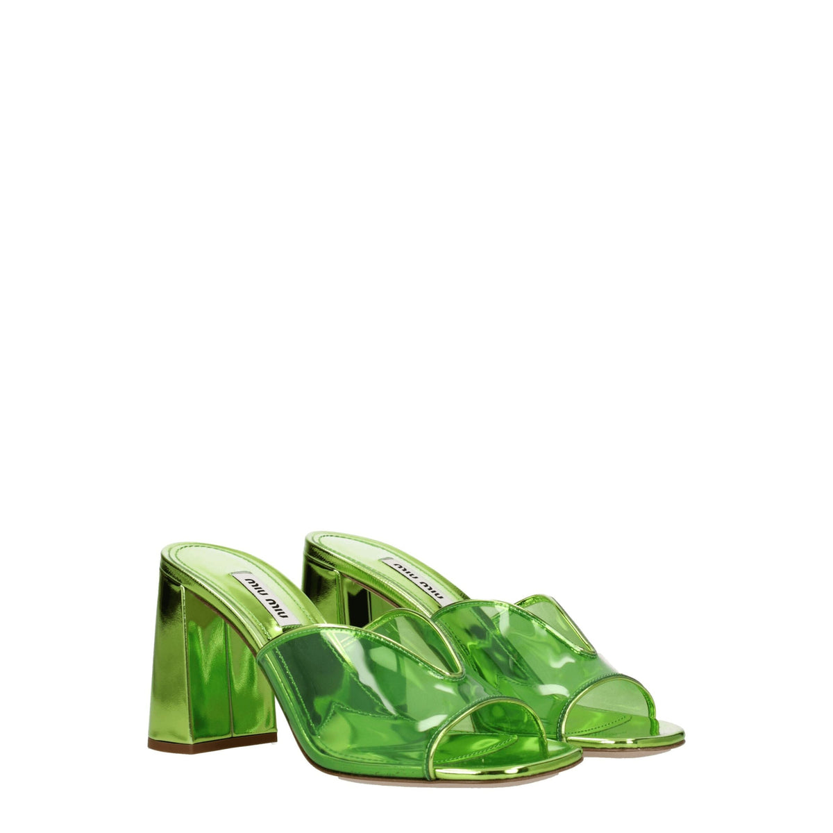 Miu Miu Green Plexiglass Platform Sandals Miu Miu