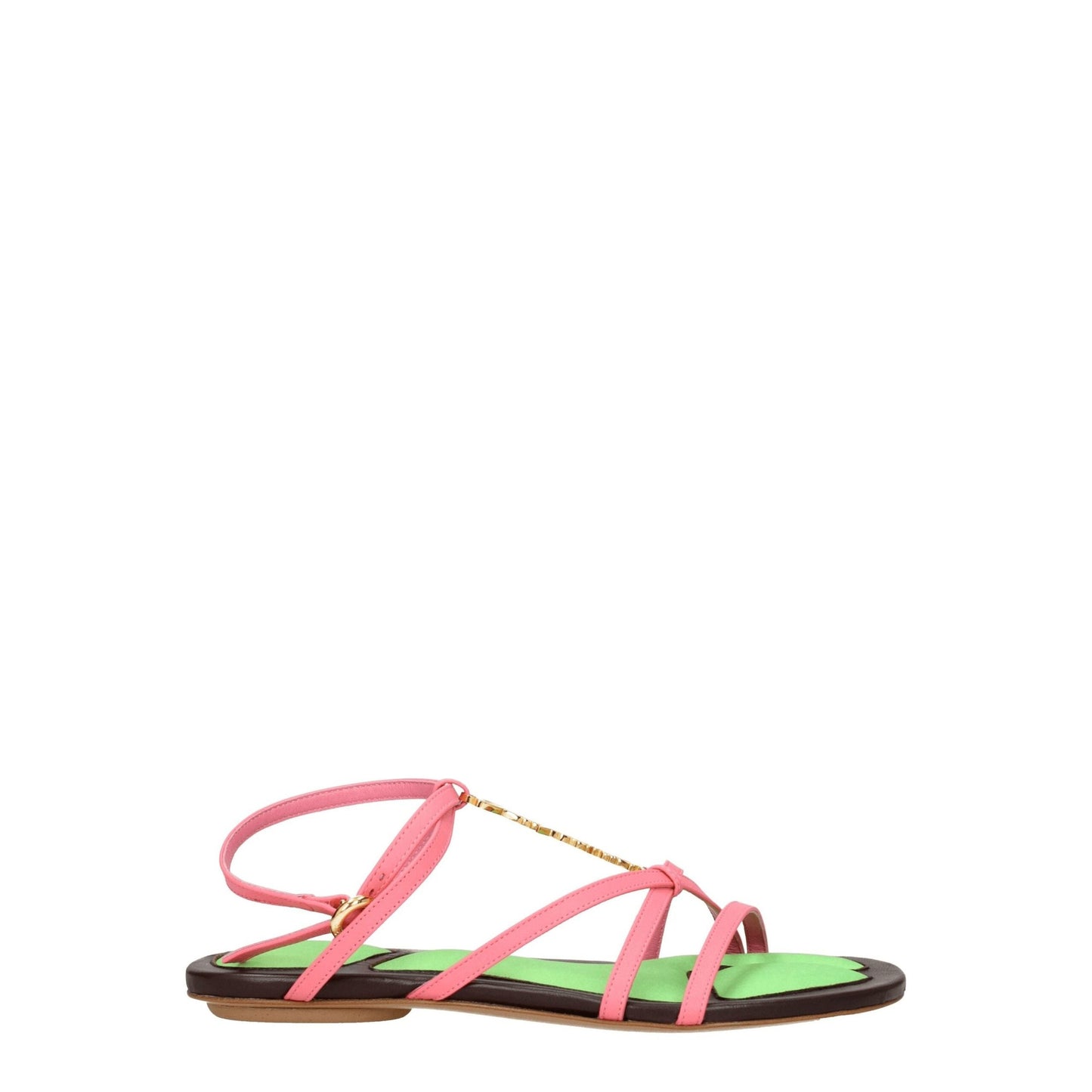 Jacquemus Pink Leather Flat Sandals Jacquemus