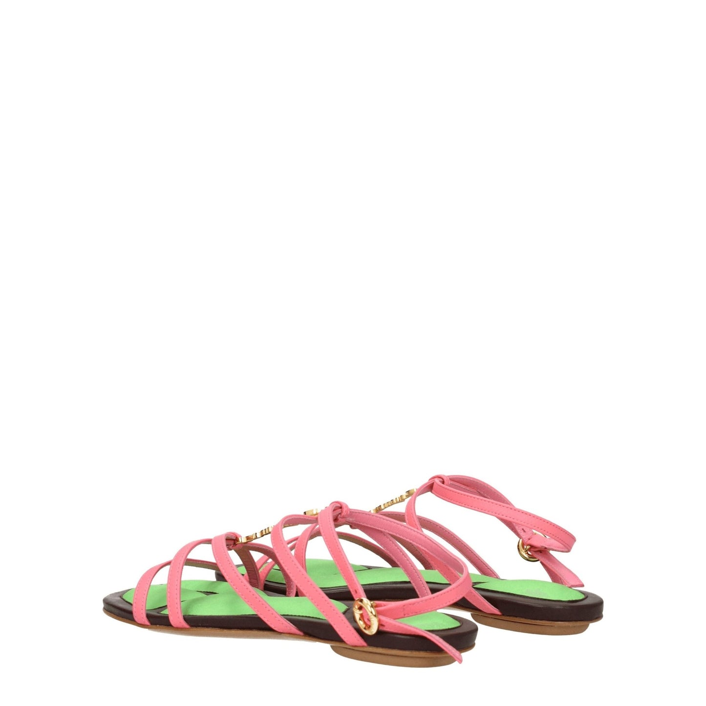 Jacquemus Pink Leather Flat Sandals Jacquemus