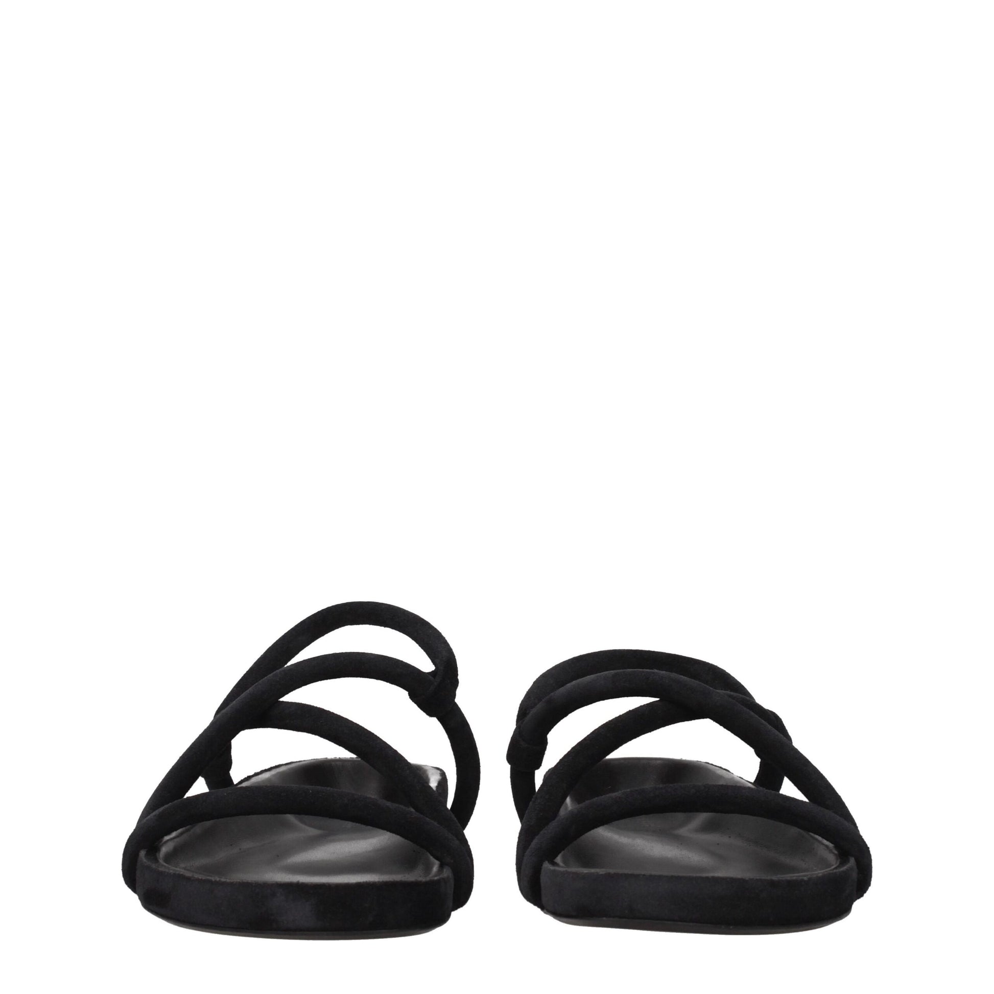 Isabel Marant Black Leather Flat Sandals Isabel Marant
