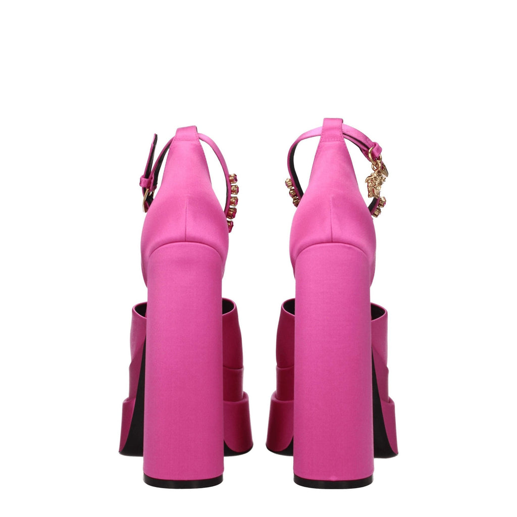Versace Pink Satin Platform Sandals Versace