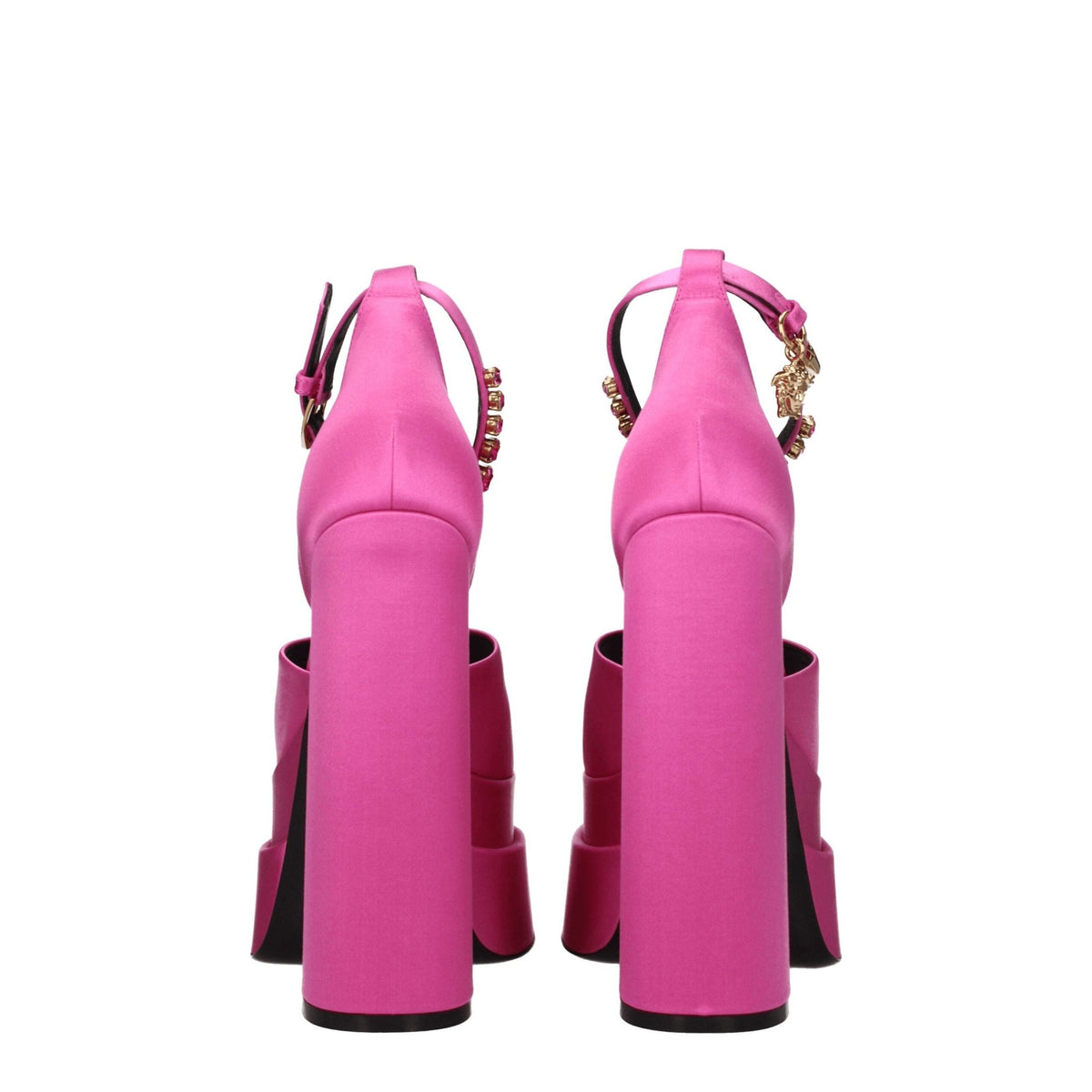 Versace Pink Satin Platform Sandals Versace