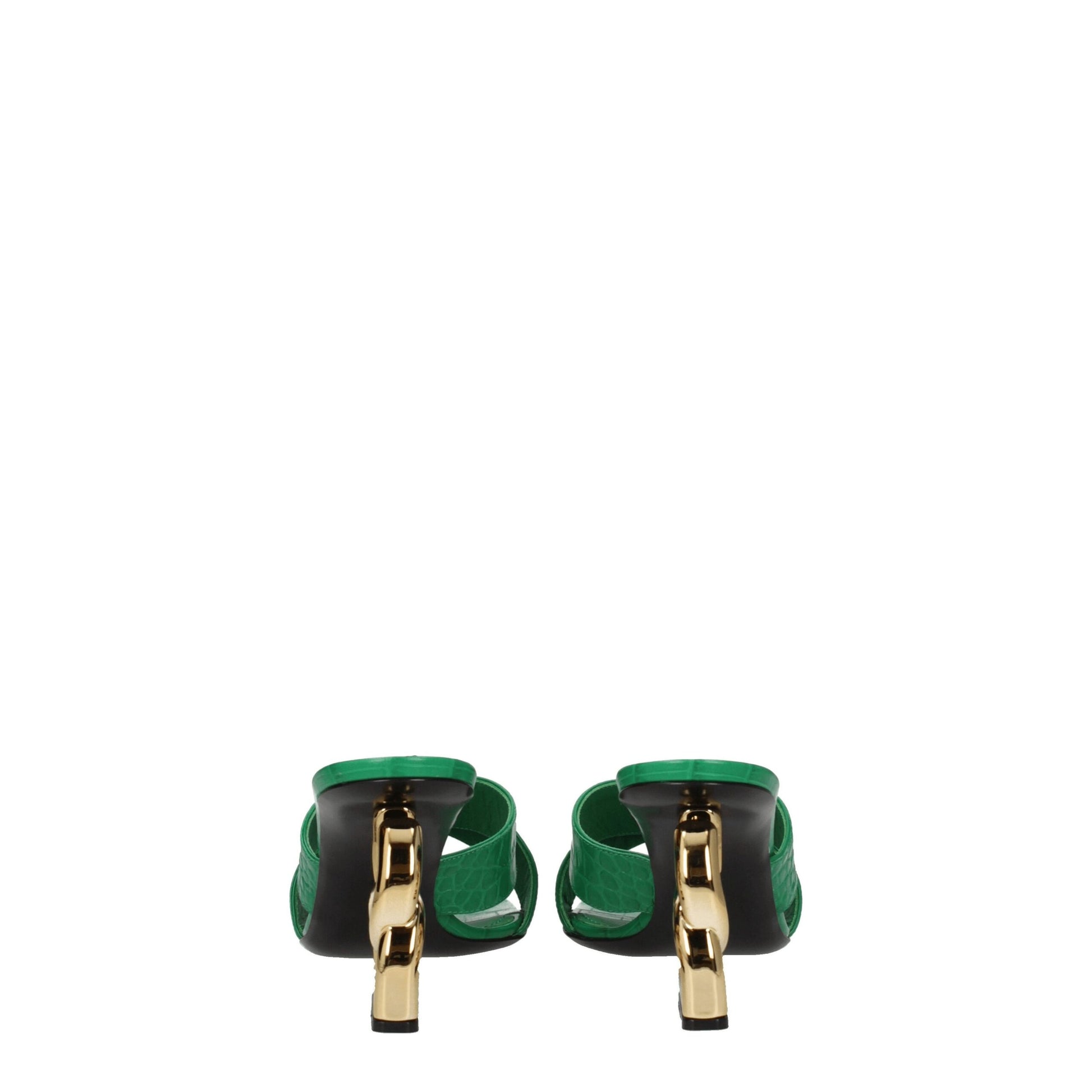 Dolce & Gabbana Green Leather Sandals