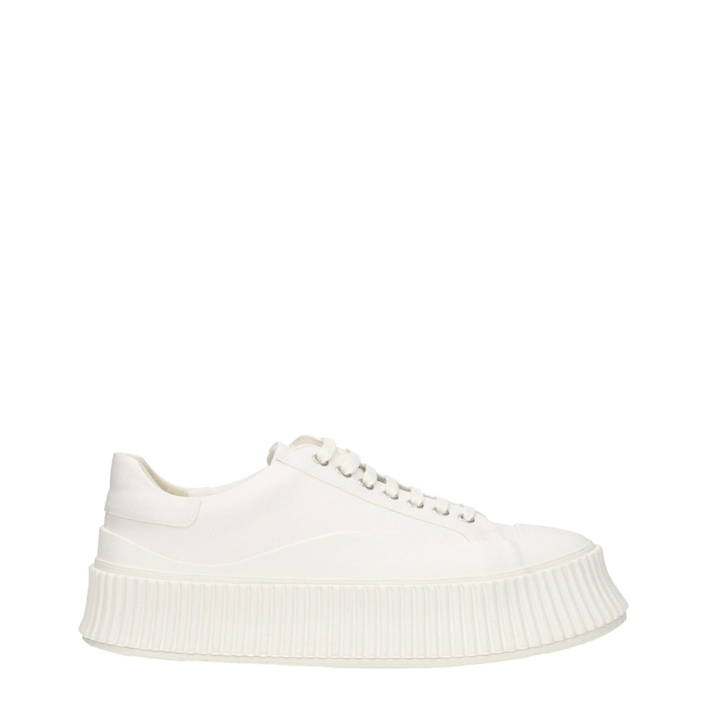 Jil Sander White Fabric Platform Sneakers Jil Sander