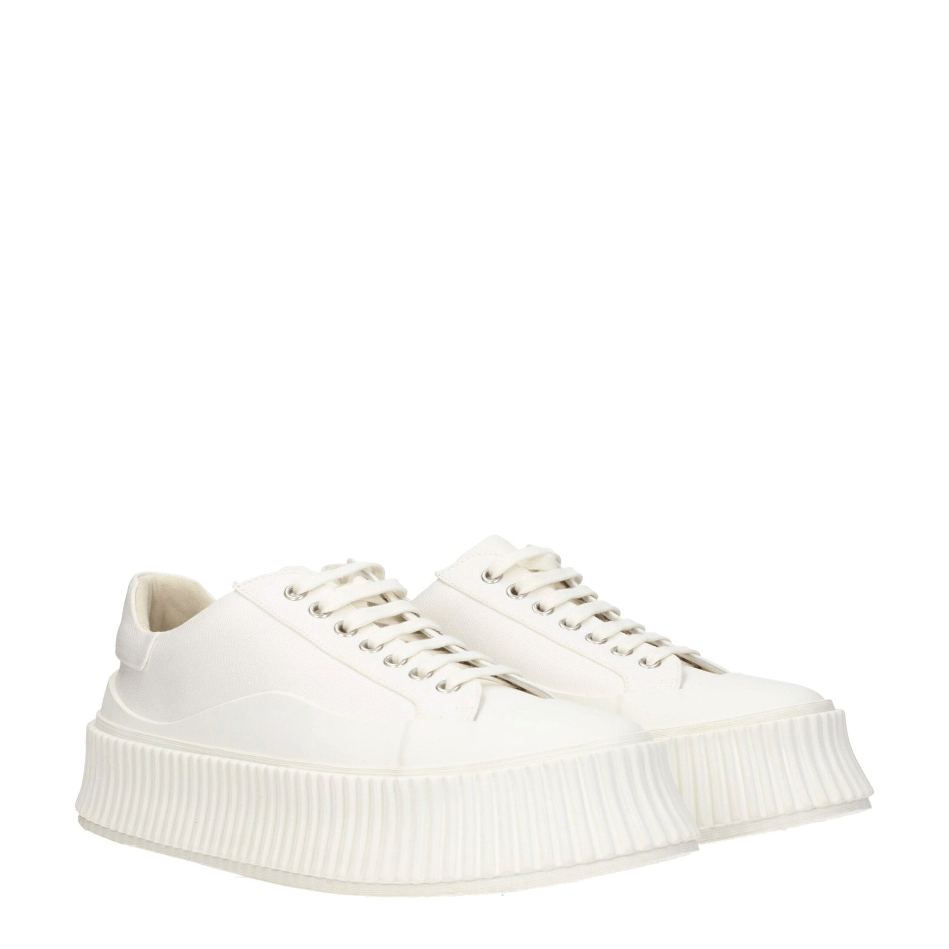 Jil Sander White Fabric Platform Sneakers Jil Sander