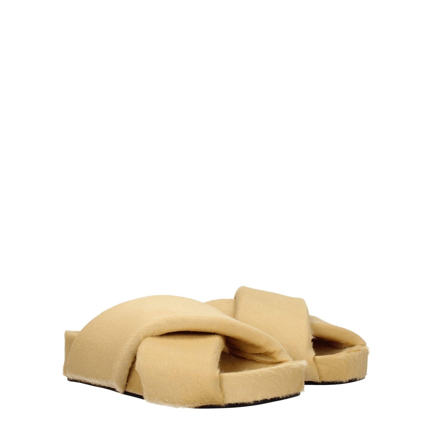 Jil Sander Beige Horsehair Slippers Jil Sander