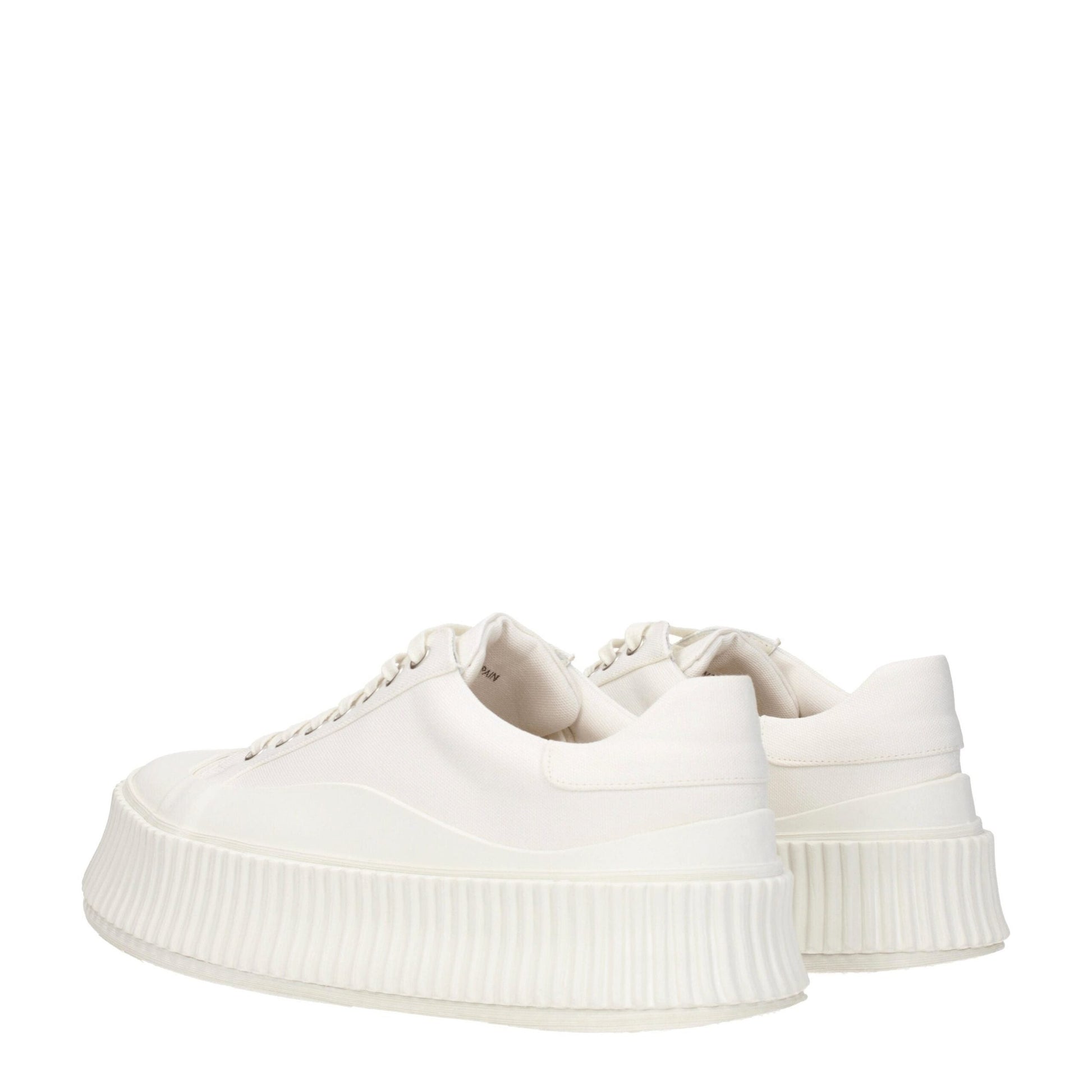 Jil Sander White Fabric Platform Sneakers Jil Sander