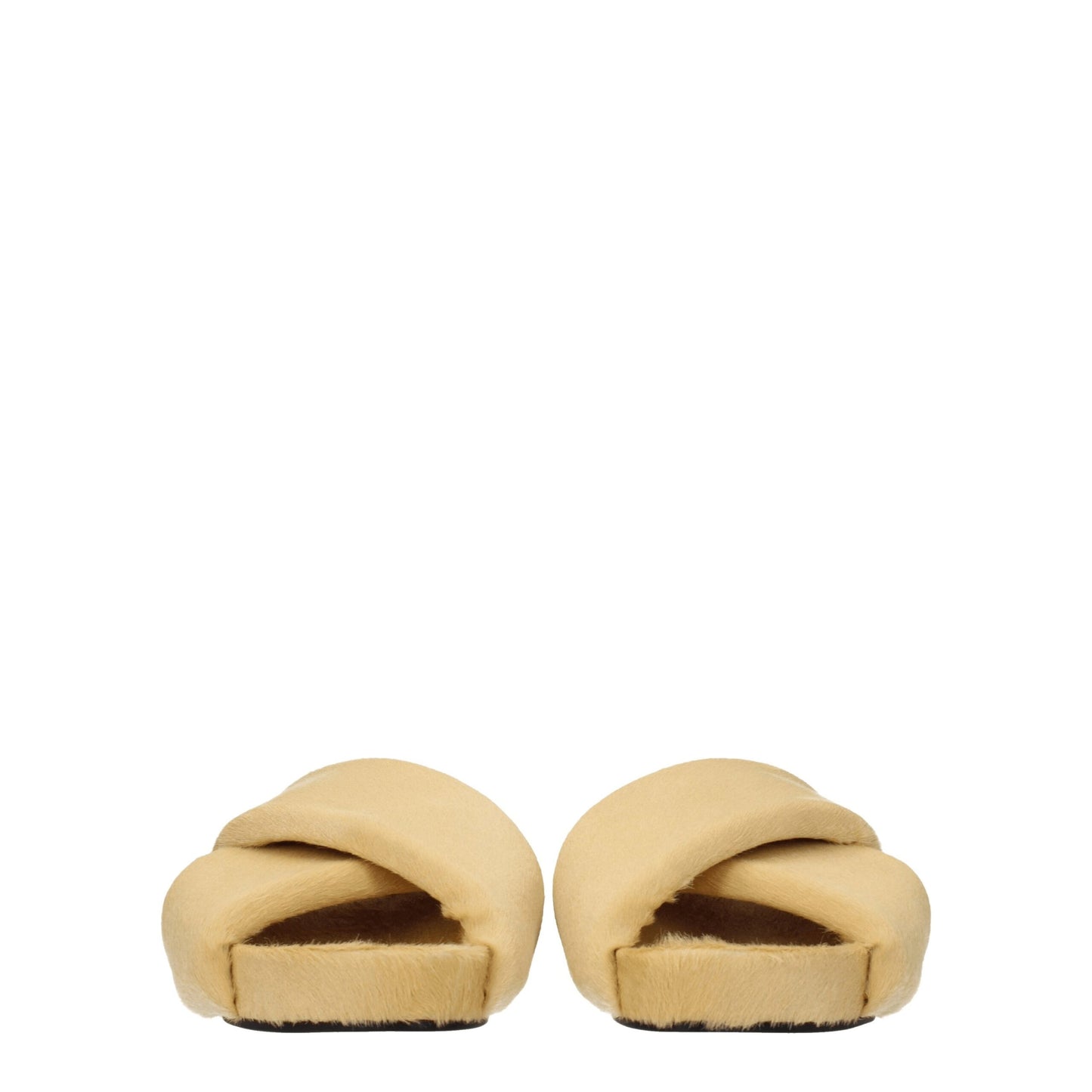Jil Sander Beige Horsehair Slippers Jil Sander