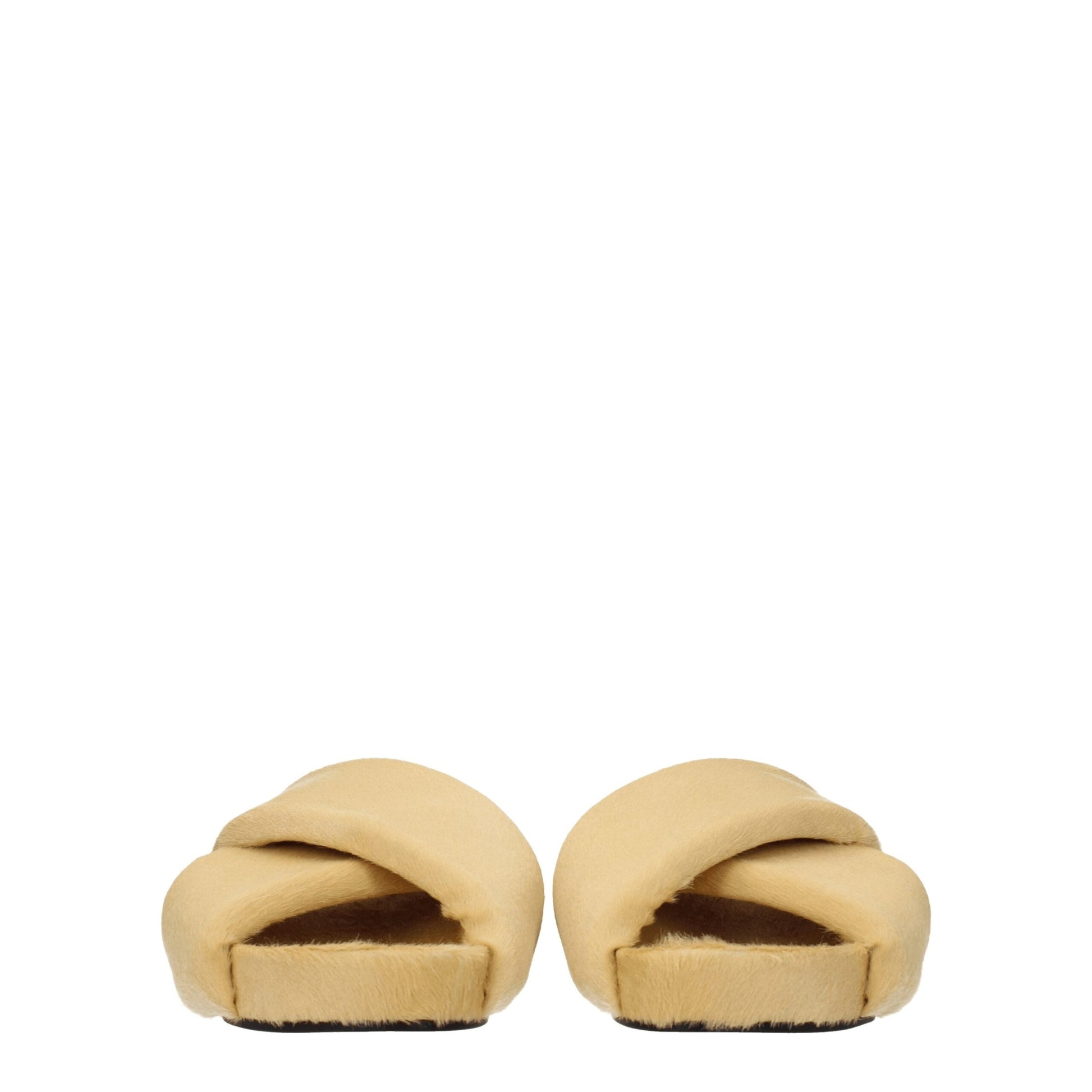 Jil Sander Beige Horsehair Slippers Jil Sander