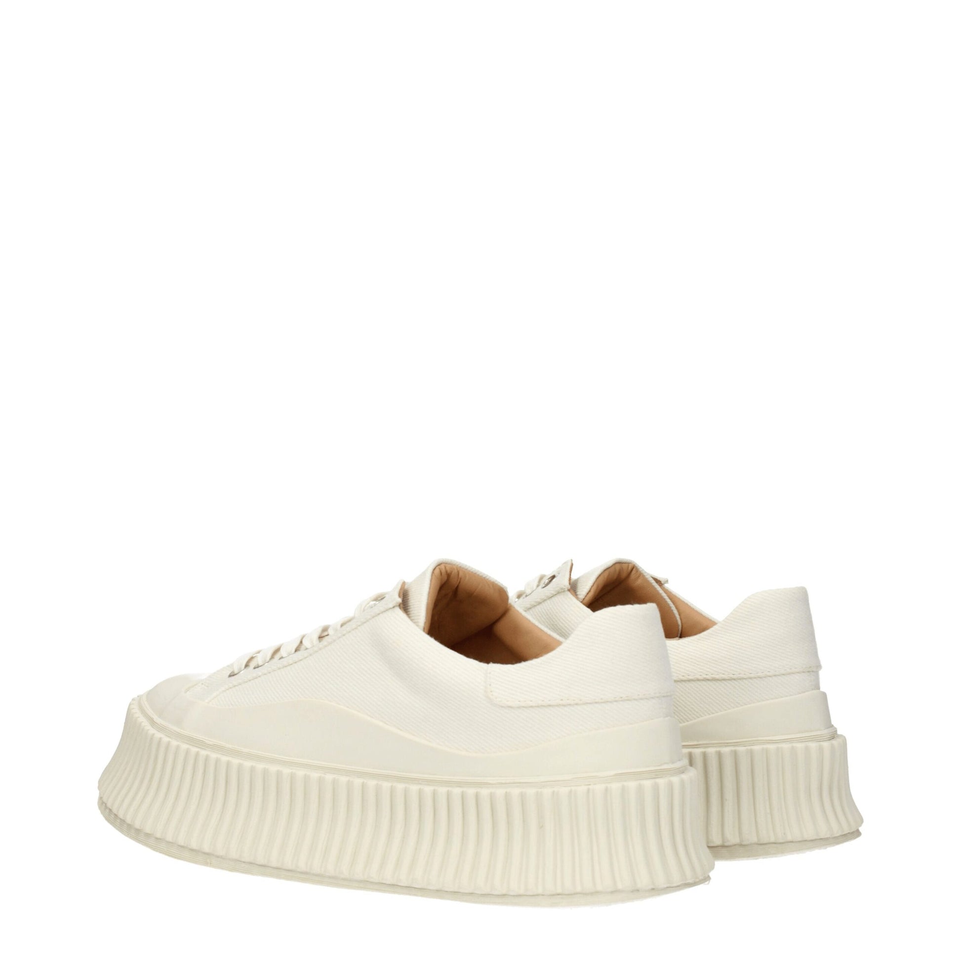 Jil Sander White Fabric Platform Sneakers Jil Sander