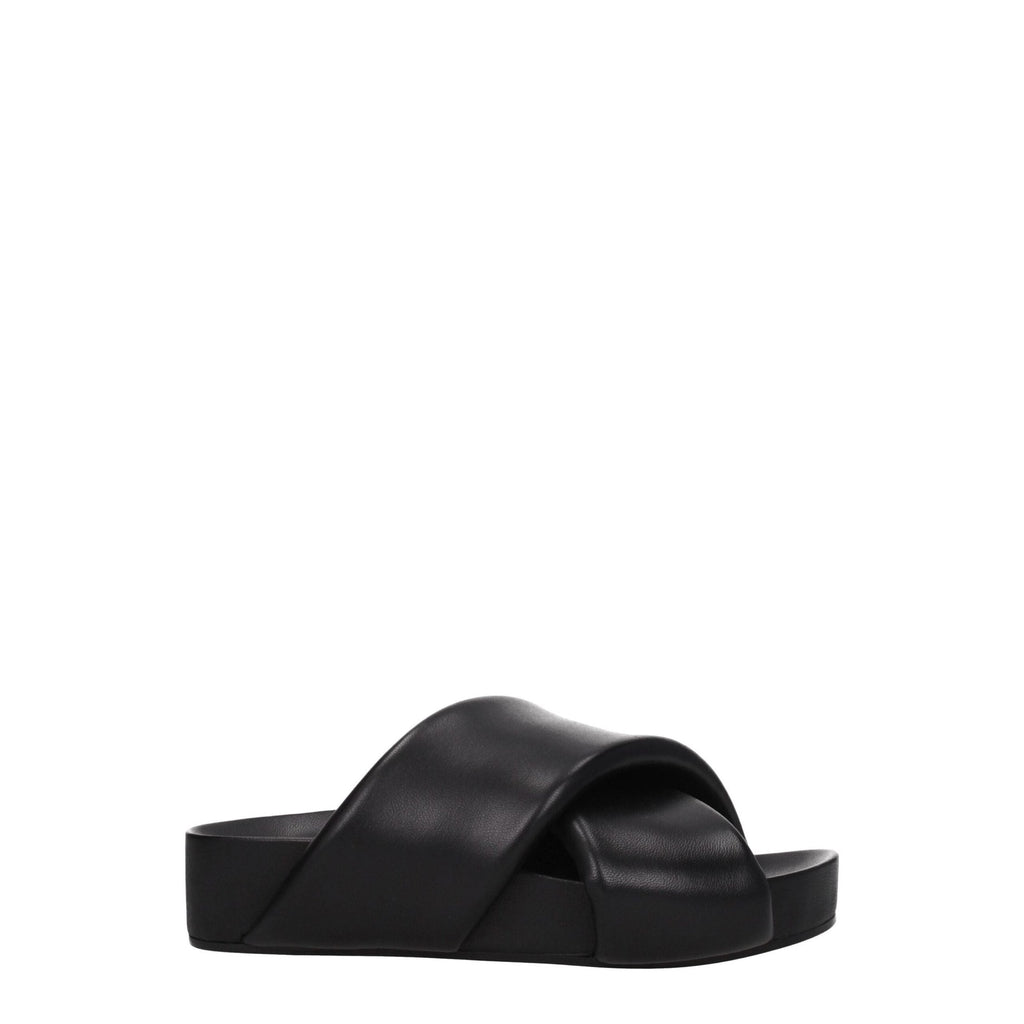 Jil Sander Black Leather Slippers Jil Sander