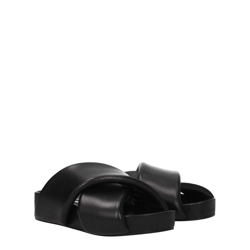 Jil Sander Black Leather Slippers Jil Sander