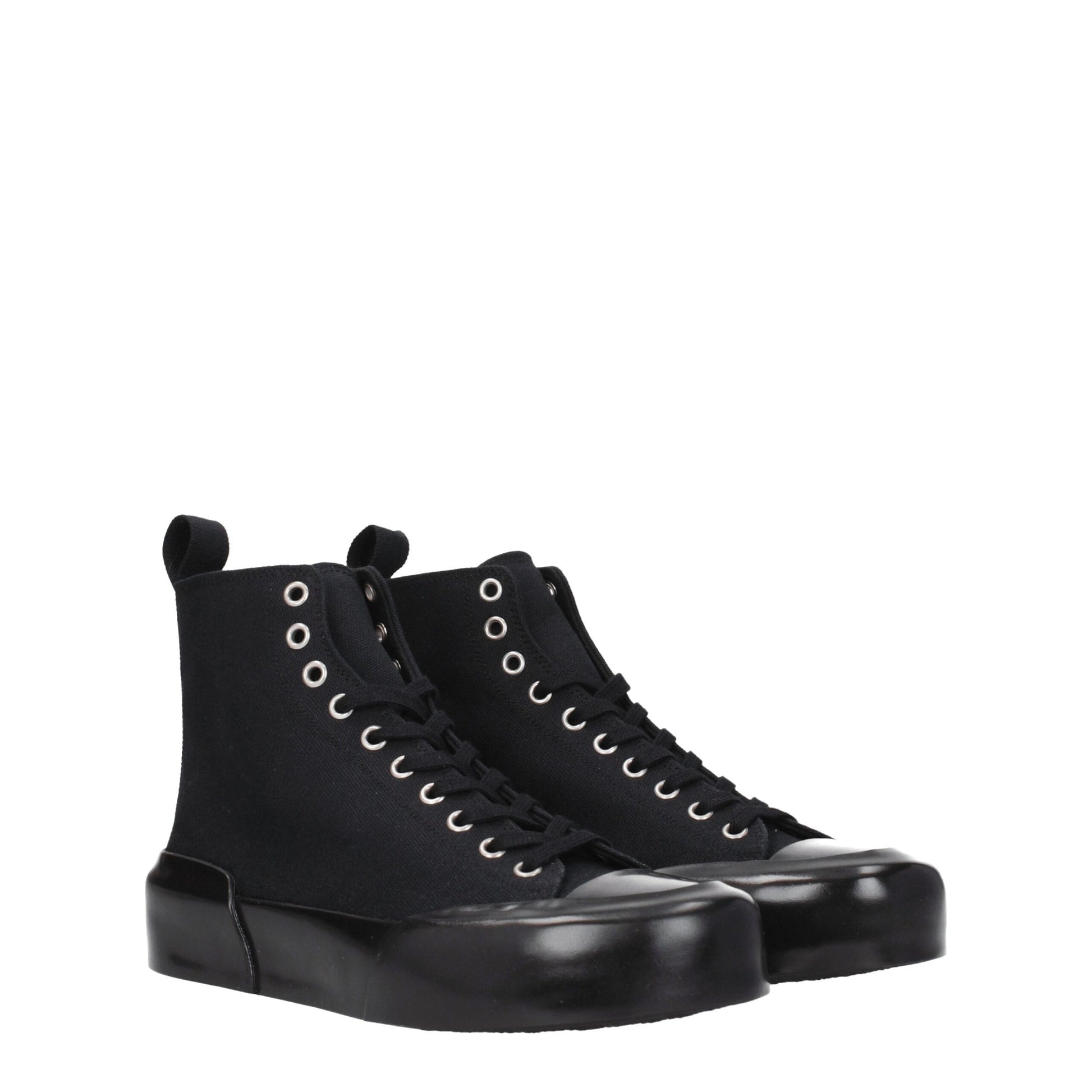 Jil Sander Black Fabric High Top Sneakers Jil Sander