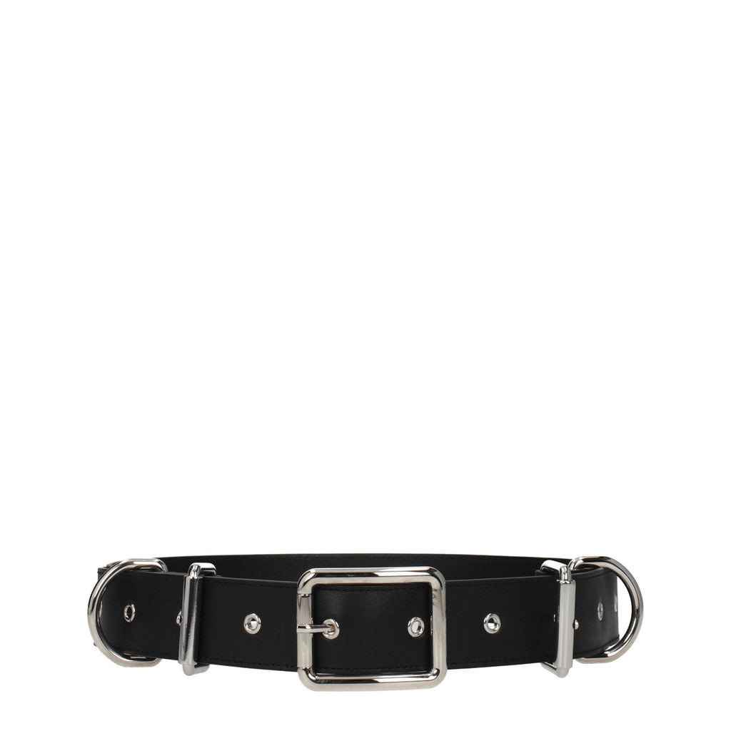 Moschino Black Leather Belt Moschino