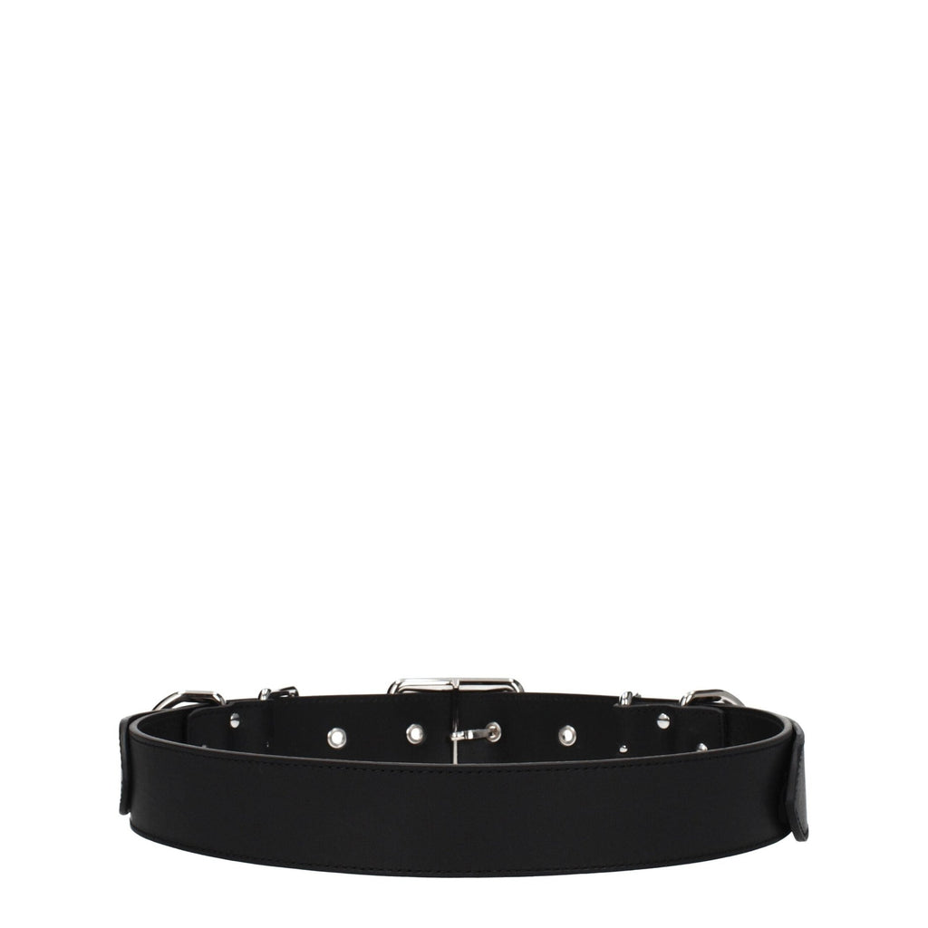 Moschino Black Leather Belt Moschino