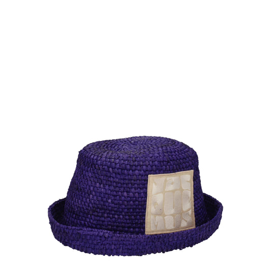 Jacquemus Purple Raffia Hats Jacquemus