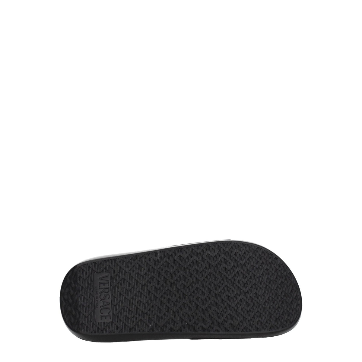 Versace Black Leather Slippers Versace