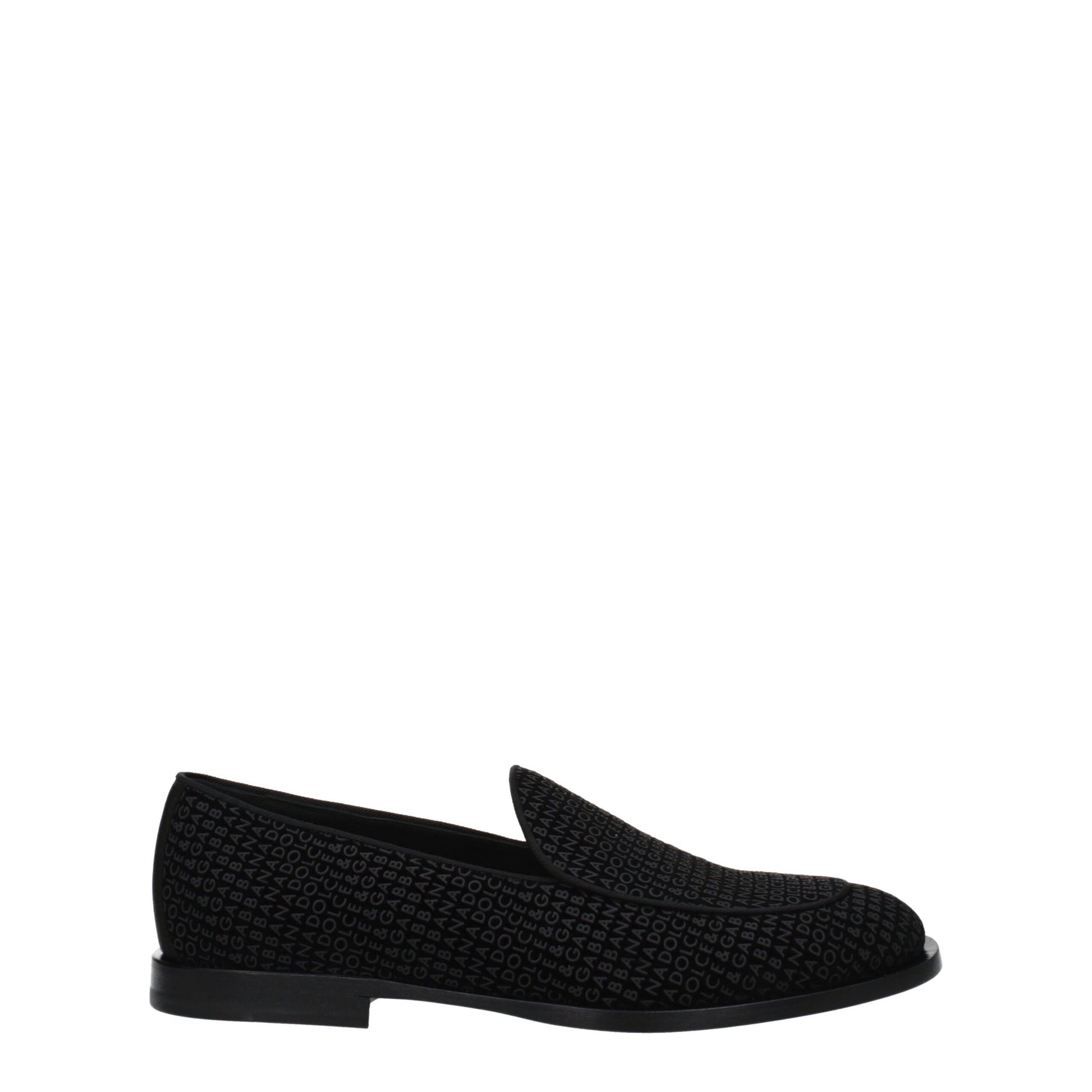 Dolce & Gabbana Black Velvet Slip-On Loafers Dolce & Gabbana